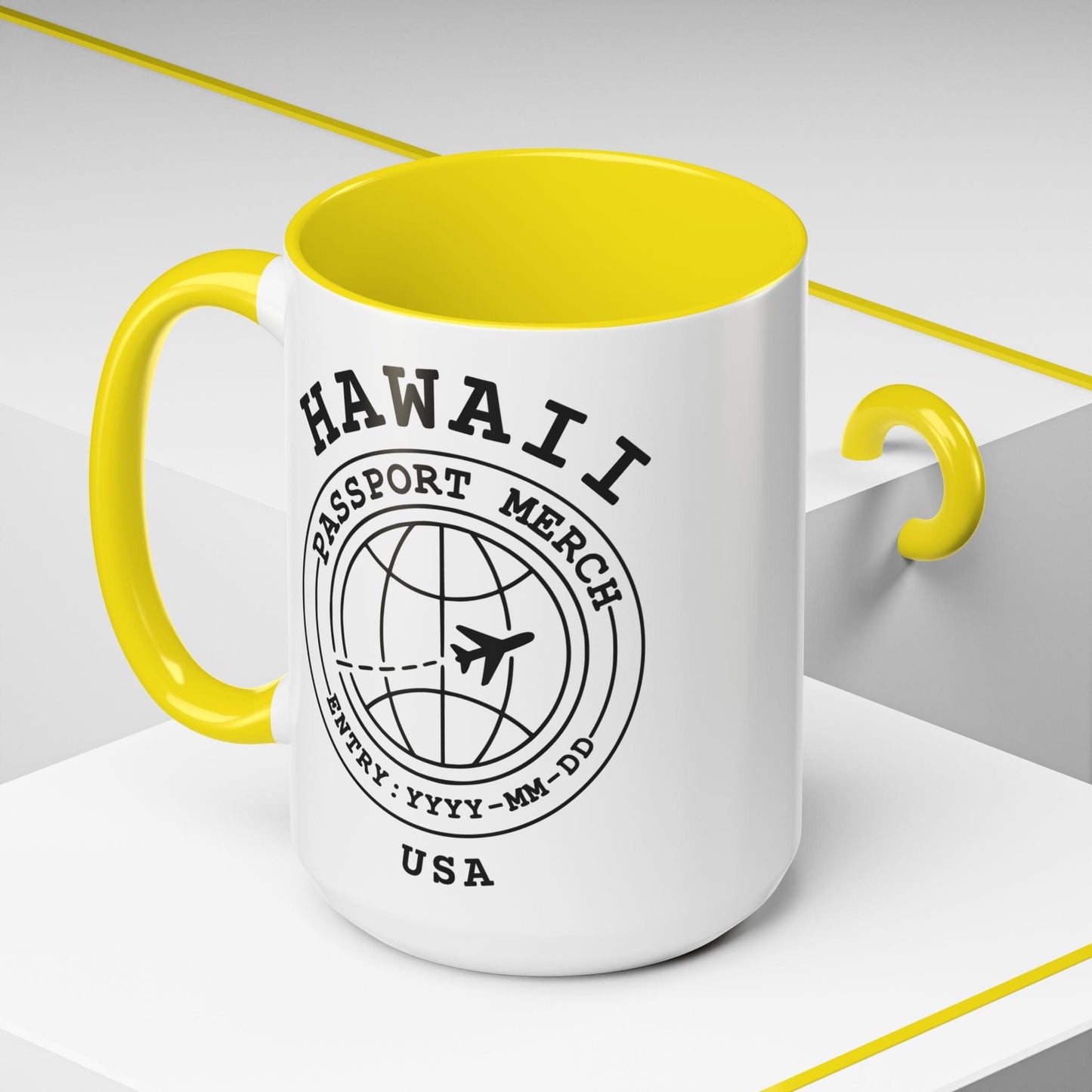 Brand Passport Stamp, Hawaii 15oz Mug Yellow / 15oz