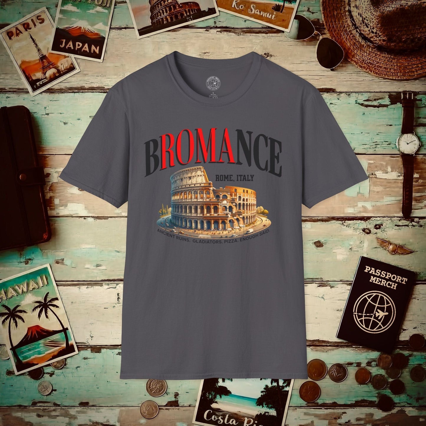bROMAnce, Rome Italy T-Shirt Charcoal / S