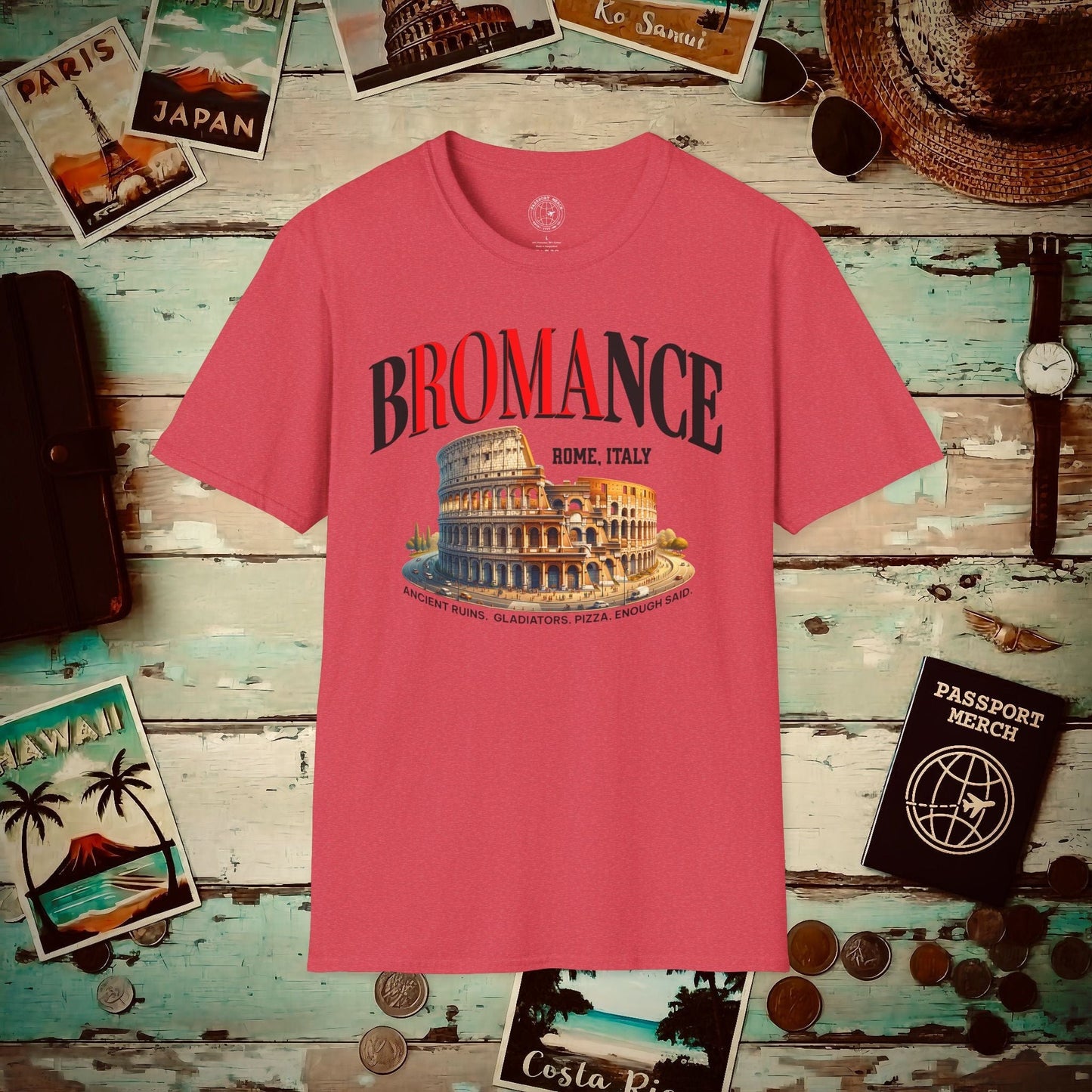 bROMAnce, Rome Italy T-Shirt Heather Red / S