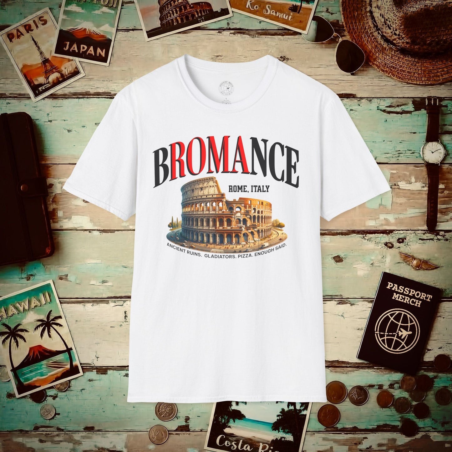 bROMAnce, Rome Italy T-Shirt White / S