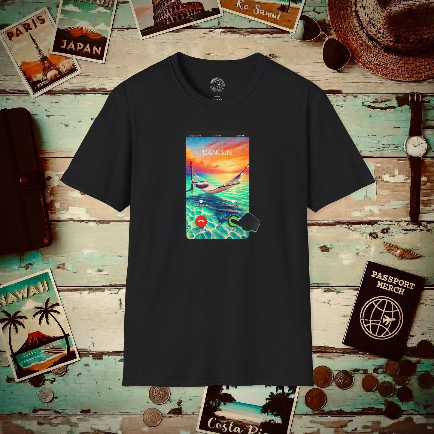 Cancun is calling. Accept. Mexico T-Shirt Black / S