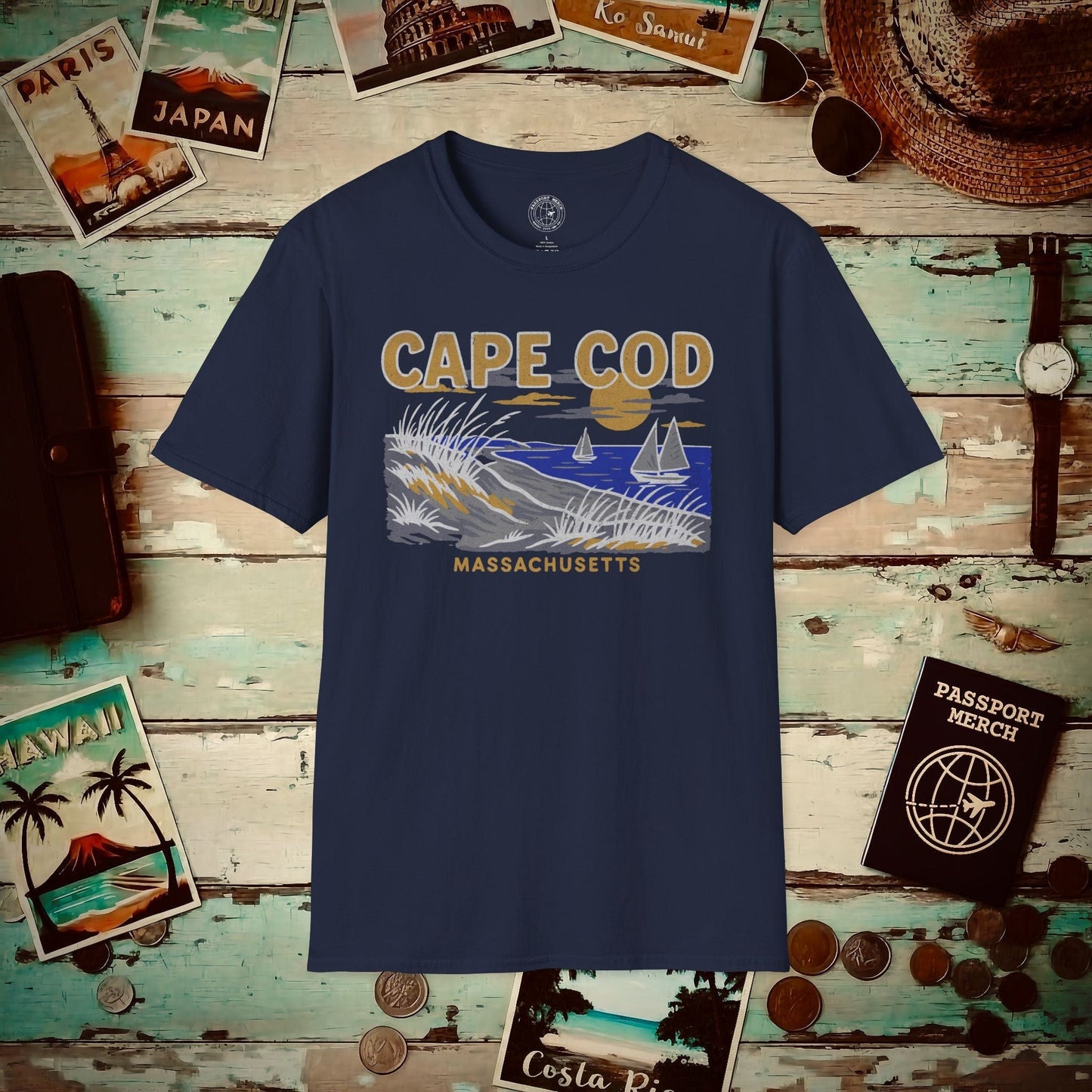 Cape Cod, Massachusetts - 80's Vintage T-Shirt Navy / S
