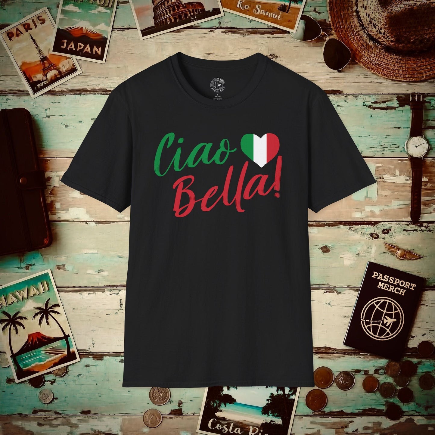Ciao Bella Heart Italy T-Shirt Black / S