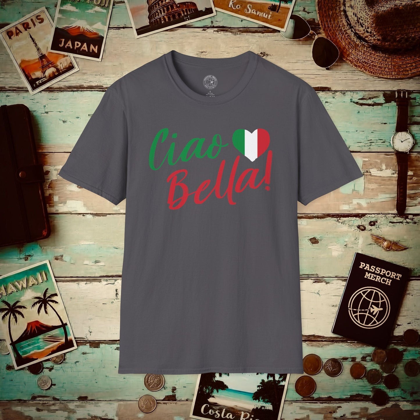 Ciao Bella Heart Italy T-Shirt Charcoal / S