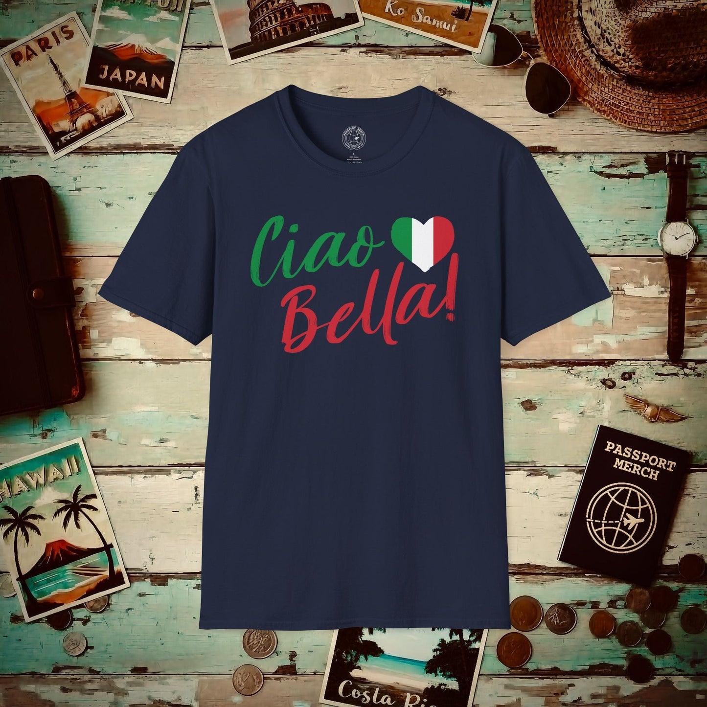Ciao Bella Heart Italy T-Shirt Navy / S