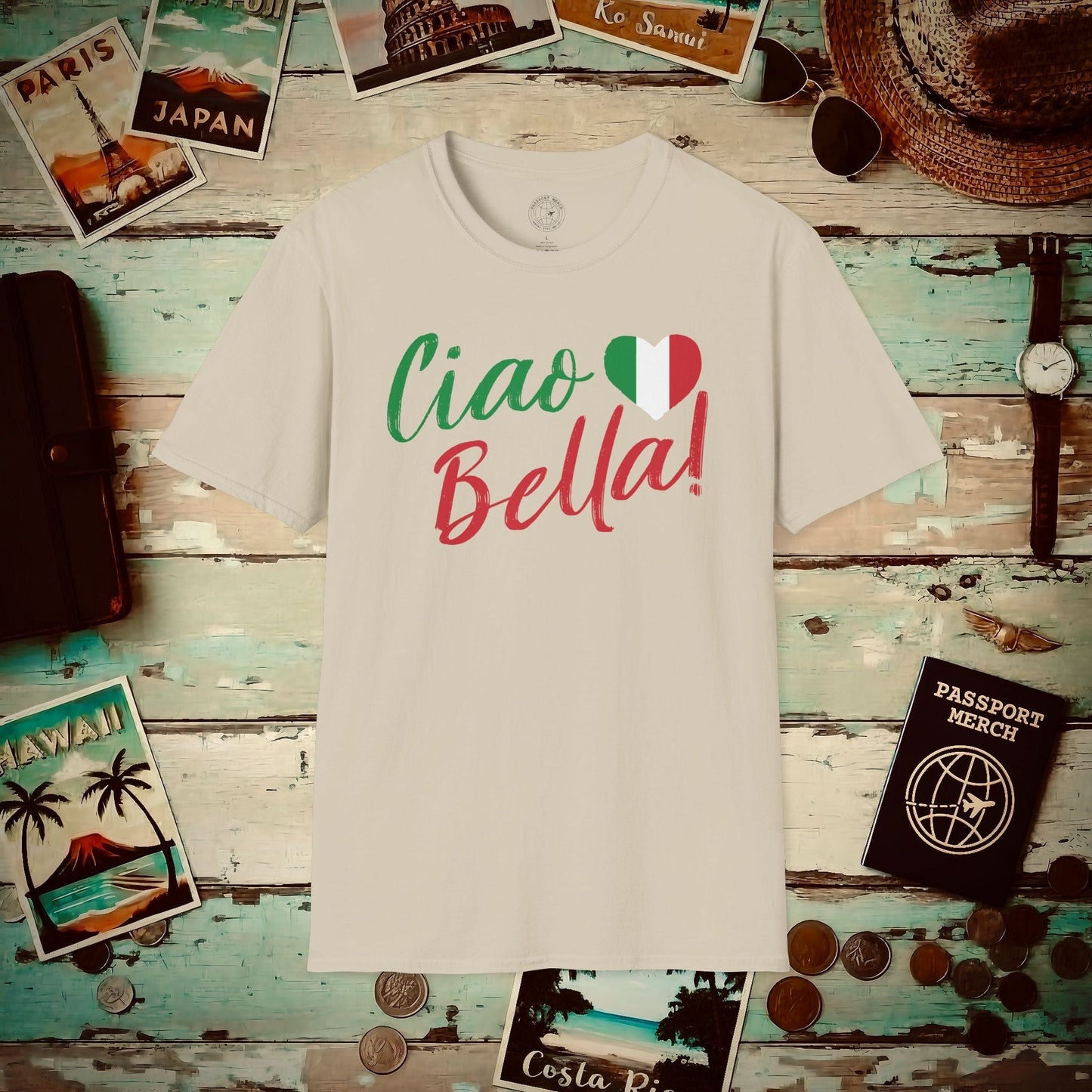 Ciao Bella Heart Italy T-Shirt Sand / S