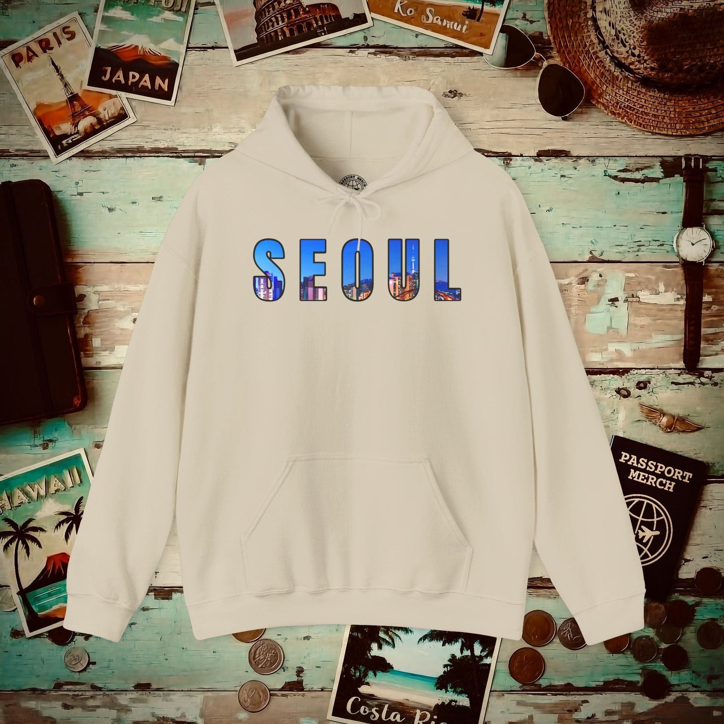 City Window Seoul Korea Hoodie Sand / S