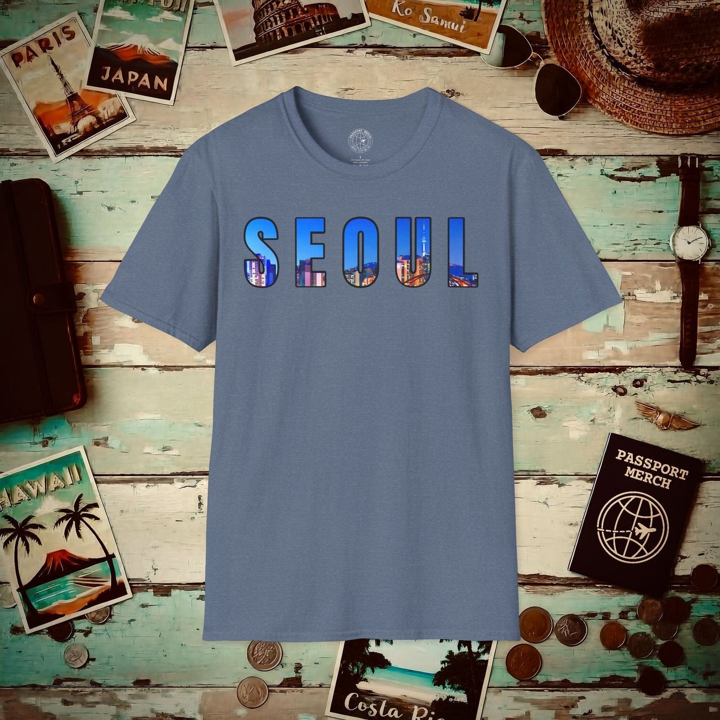 City Window Seoul Korea T-Shirt Heather Indigo / S