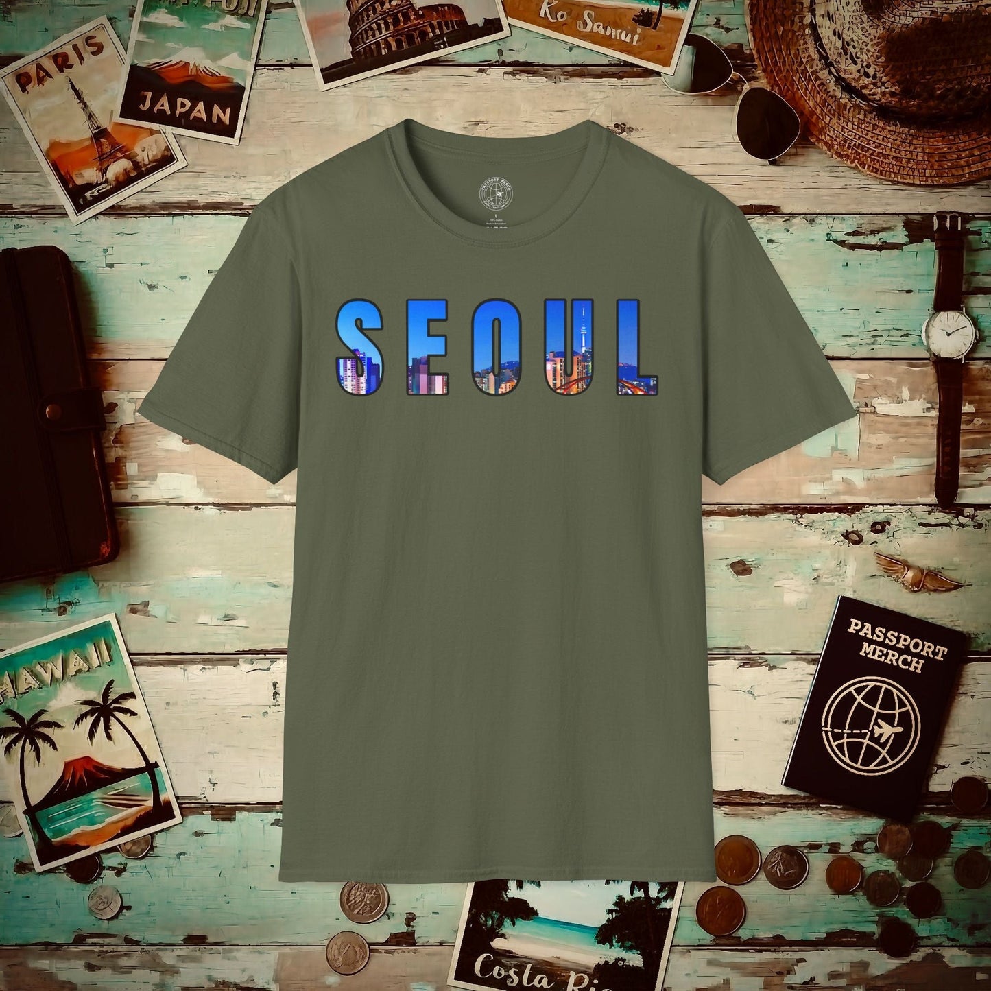 City Window Seoul Korea T-Shirt Military Green / S