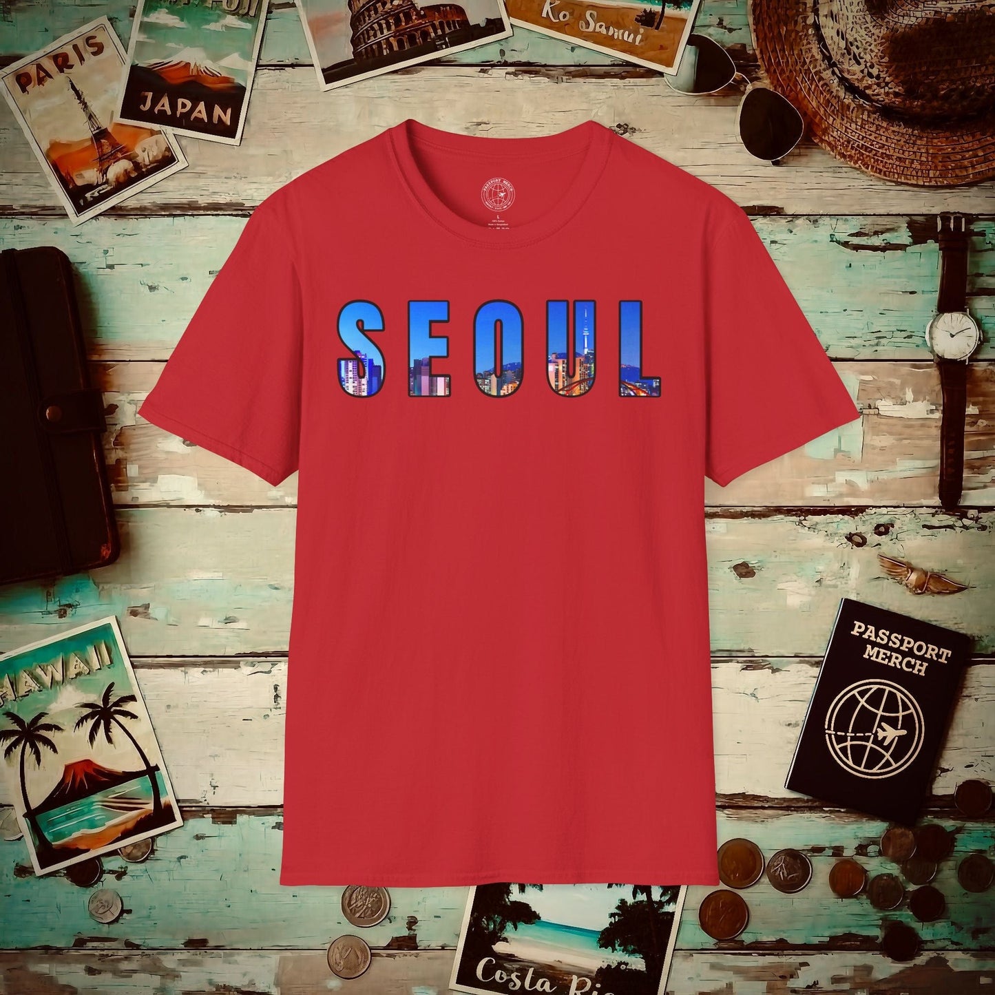City Window Seoul Korea T-Shirt Red / S