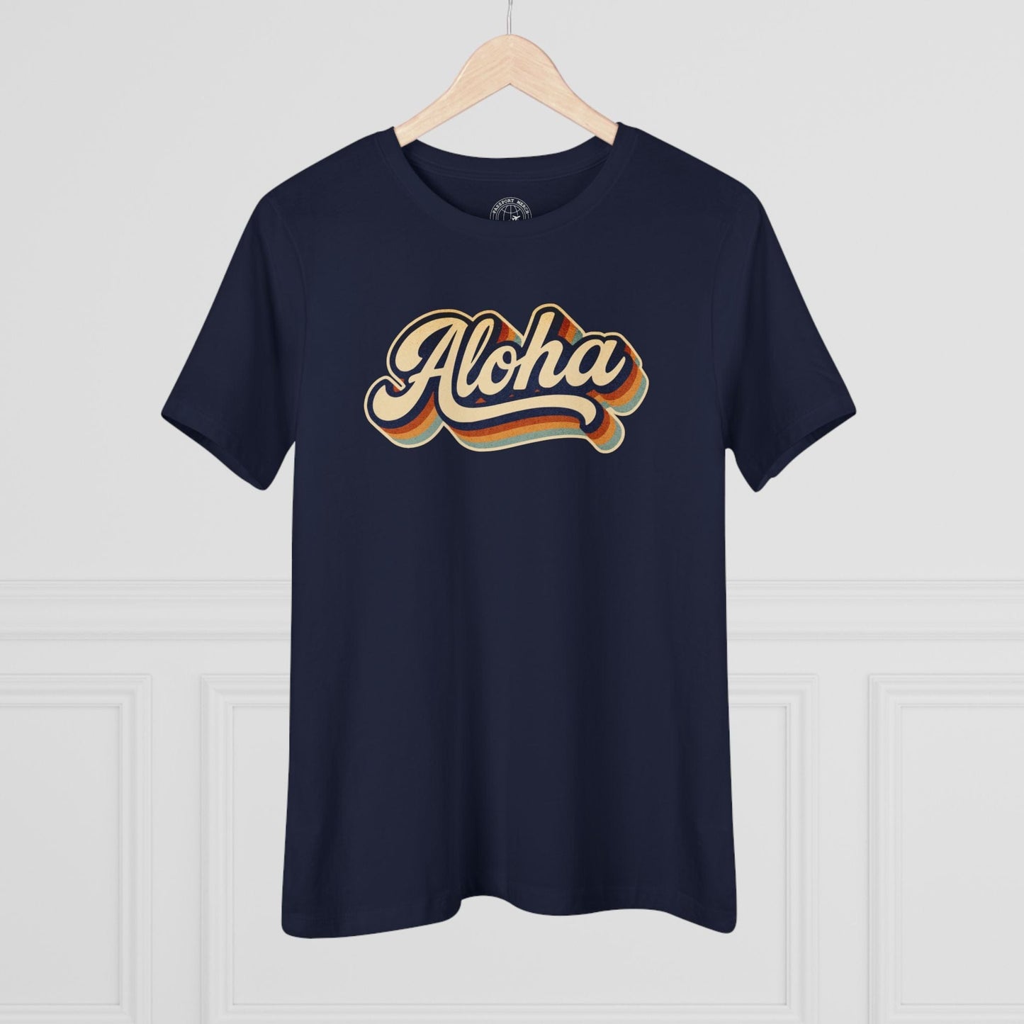 Classic 70s, Aloha, Hawaii, Womens Fit T-Shirt Navy / S