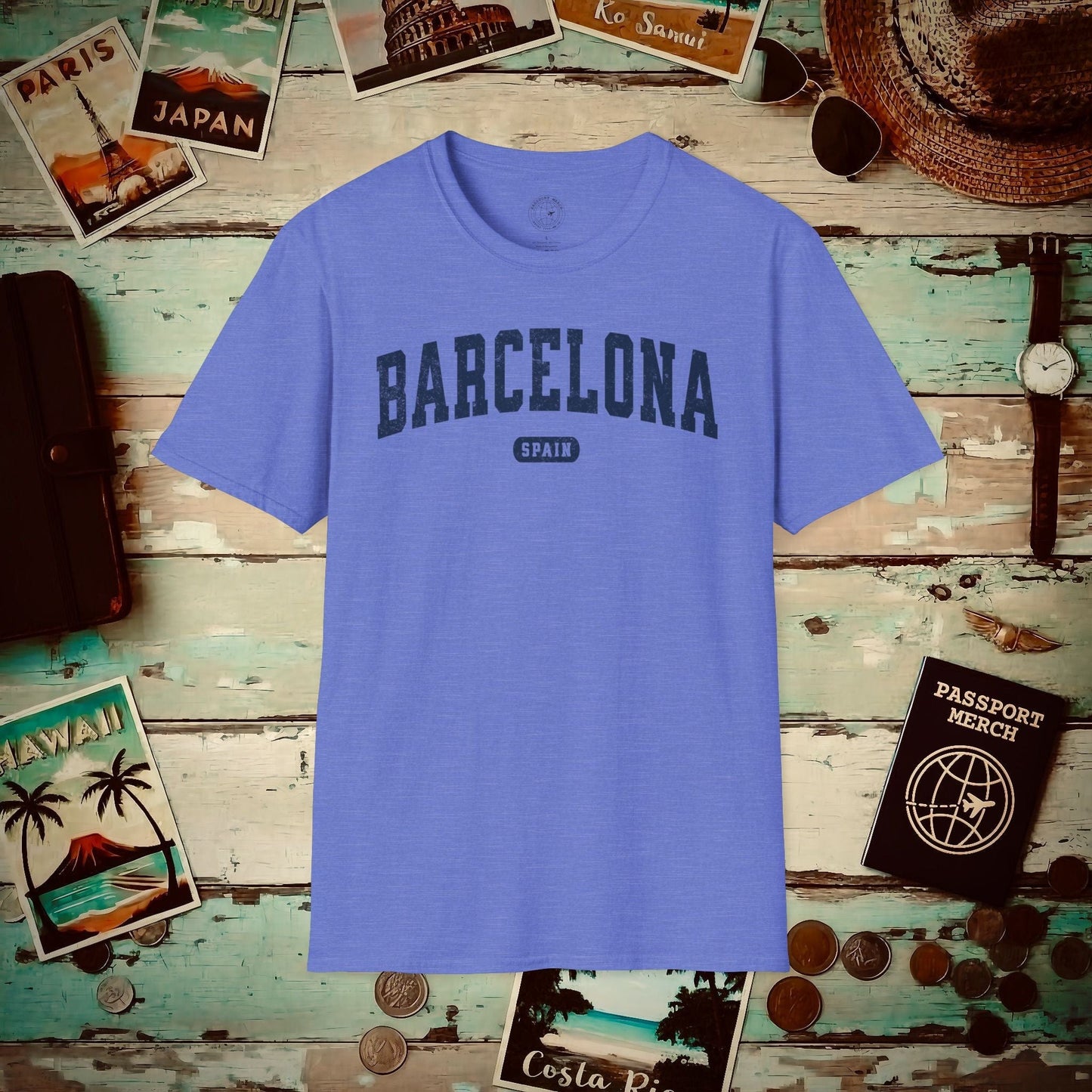 Classic Athletic (Bucket List Edition), Barcelona, Spain T-Shirt Heather Royal / S