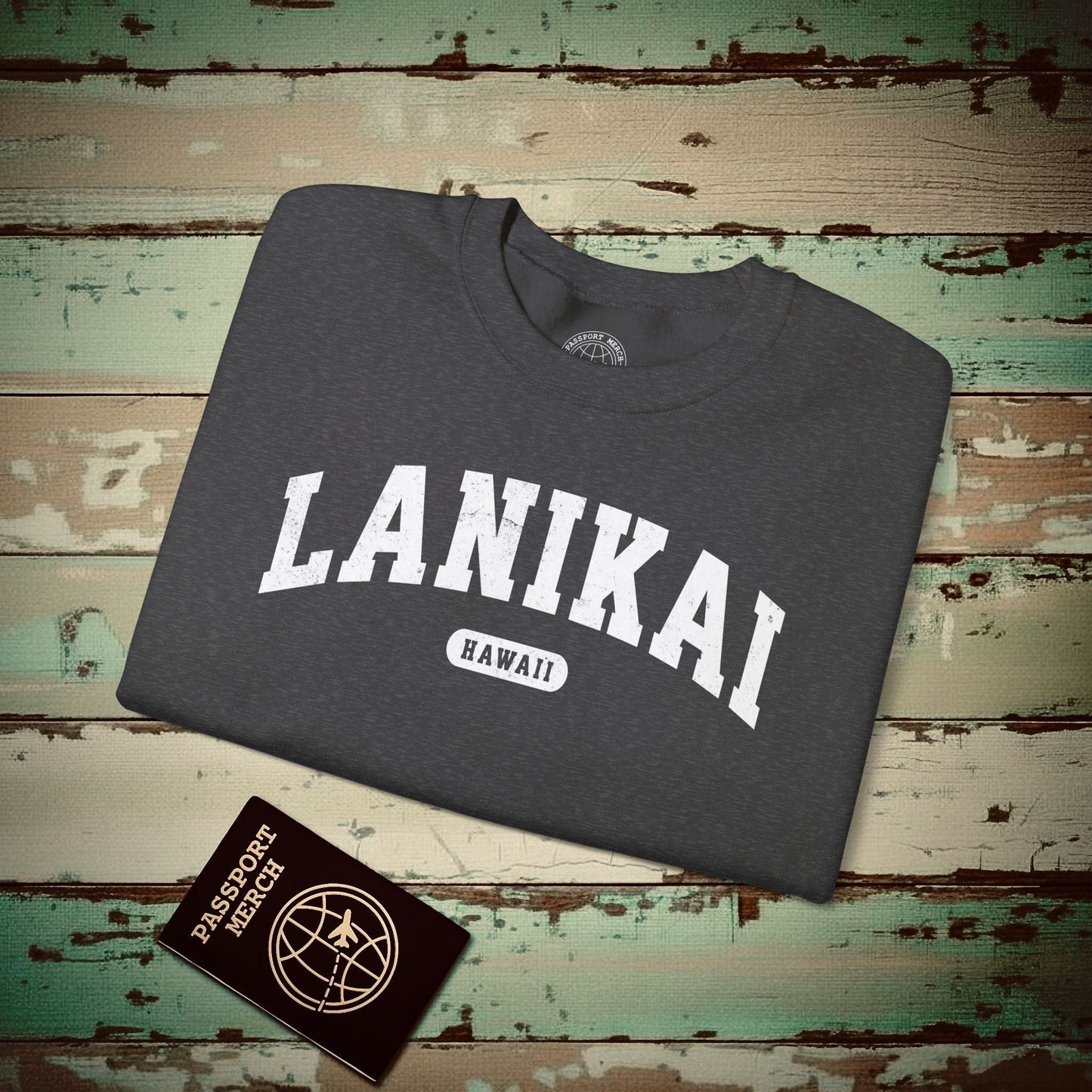 Classic Athletic (Bucket List Edition), Lanikai, Hawaii Crewneck Dark Heather / S