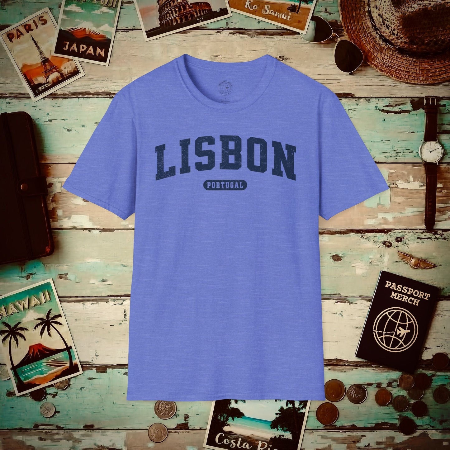 Classic Athletic (Bucket List Edition), Lisbon, Portugal T-Shirt Heather Royal / S