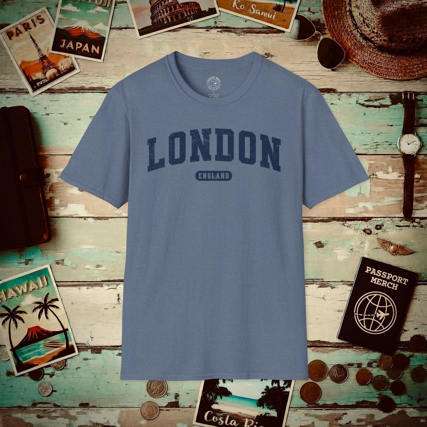 Classic Athletic (Bucket List Edition), London, England T-Shirt Heather Indigo / S