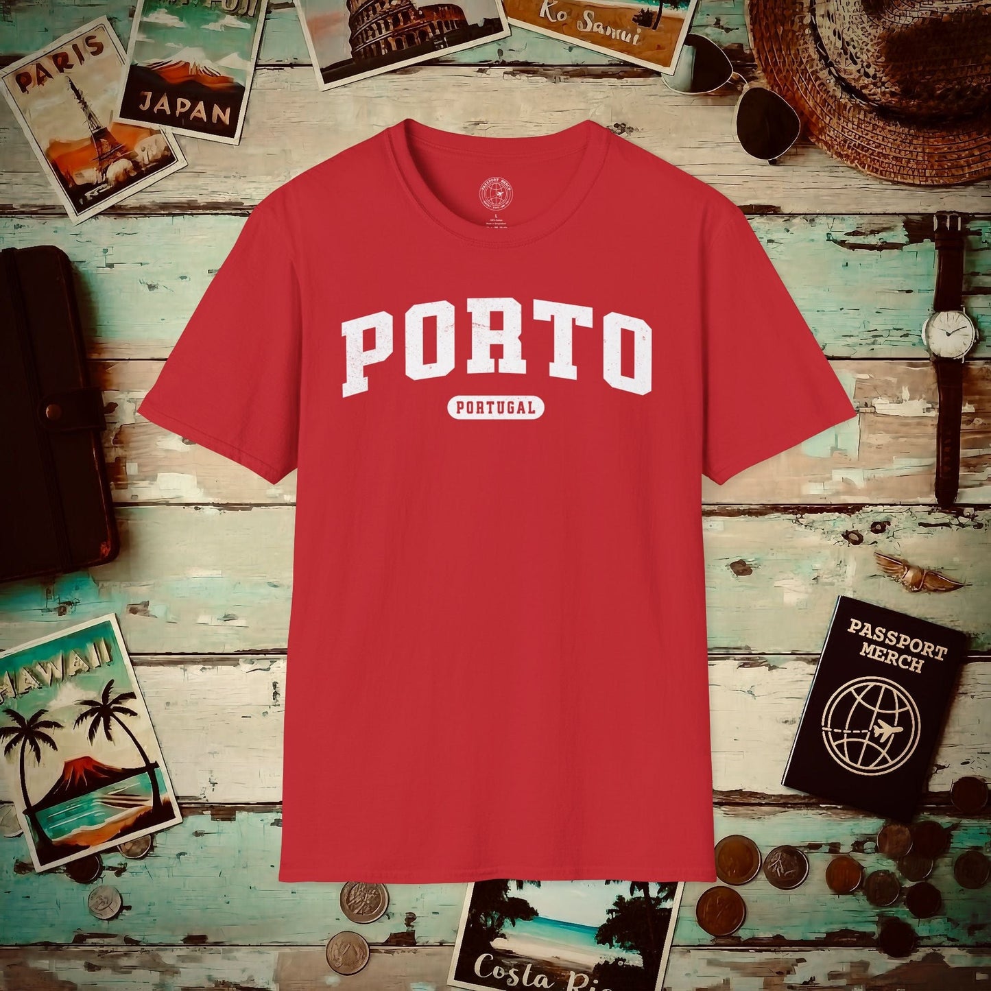 Classic Athletic (Bucket List Edition), Porto, Portugal T-Shirt Red / S