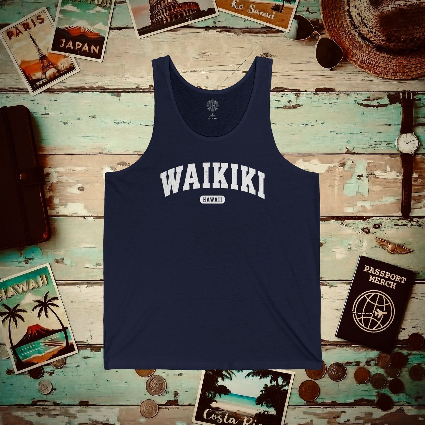 Classic Athletic (Bucket List Edition), Waikiki, Hawaii Tank Top Navy / XS