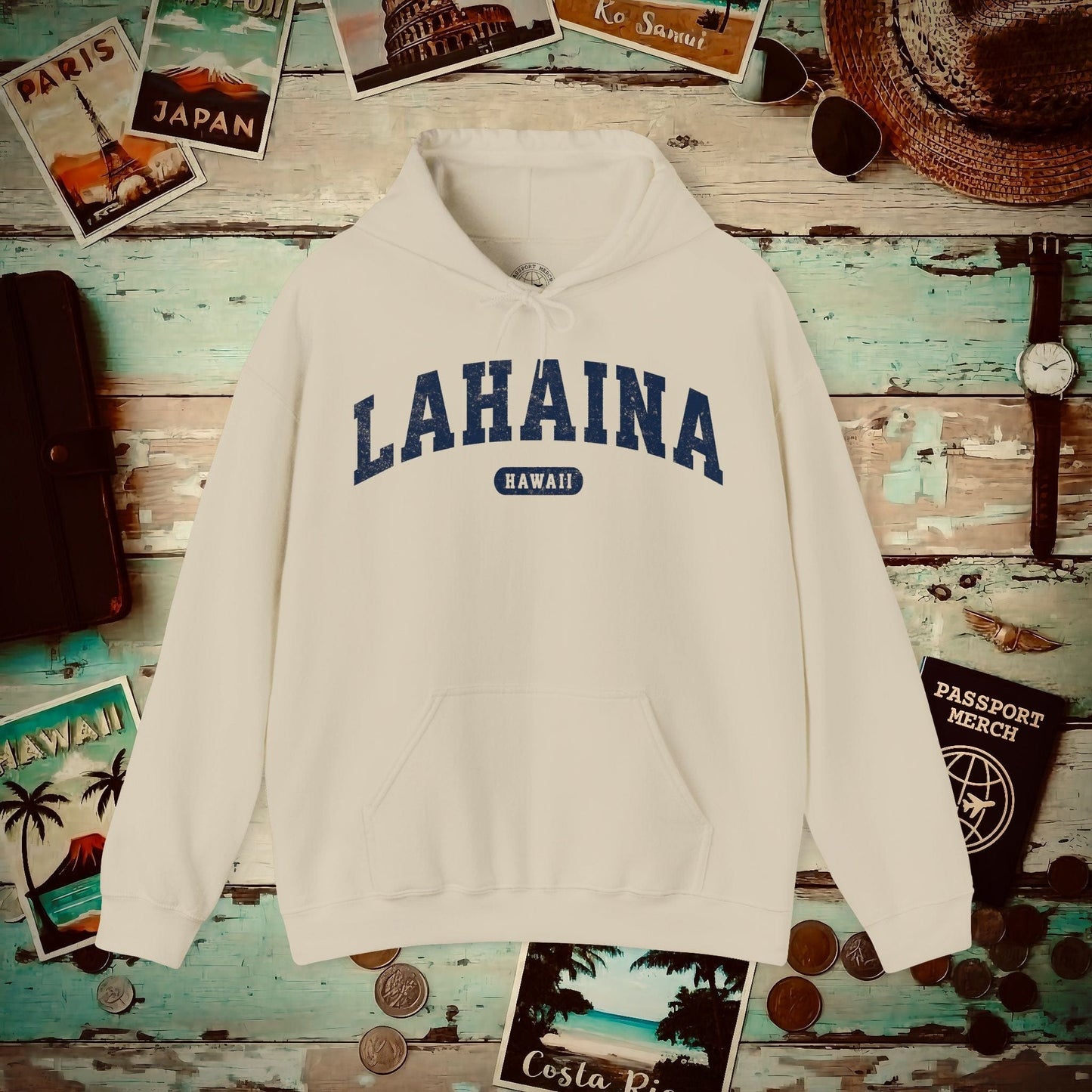 Classic Athletic, Lahaina, Hawaii (Fan Service) Hoodie Sand / S