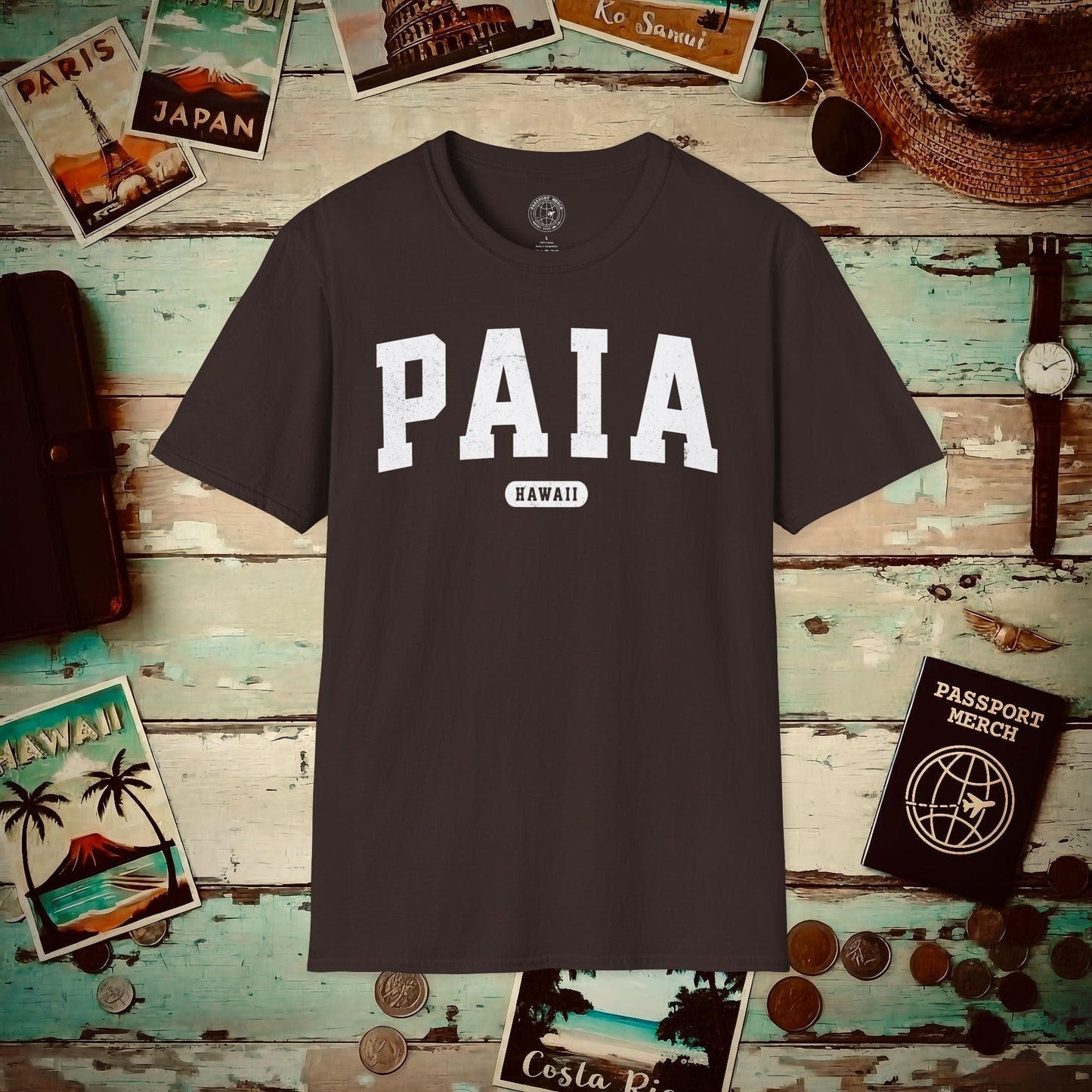 Classic Athletic, Paia, Hawaii (Fan Service) T-Shirt Dark Chocolate / S