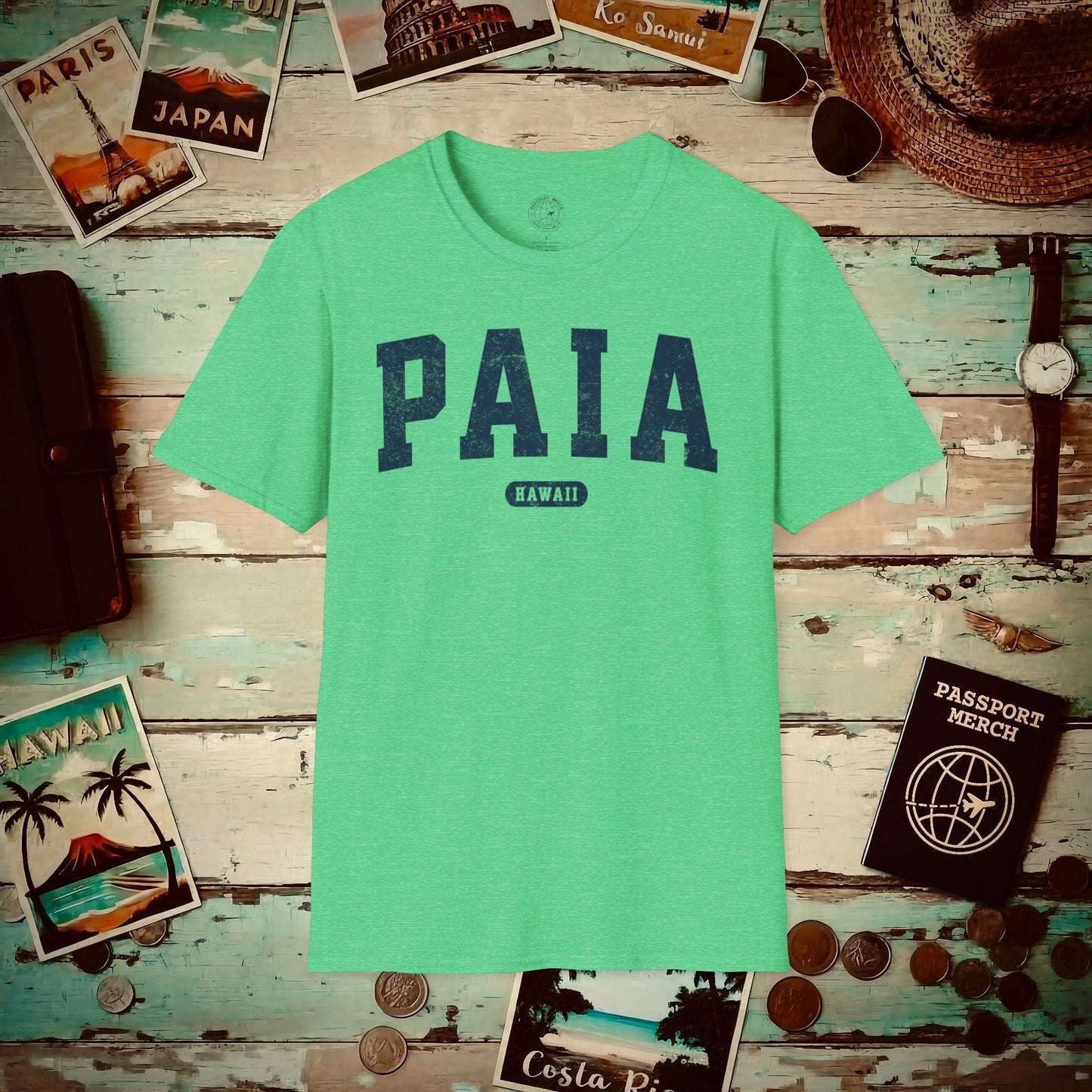 Classic Athletic, Paia, Hawaii (Fan Service) T-Shirt Heather Irish Green / S