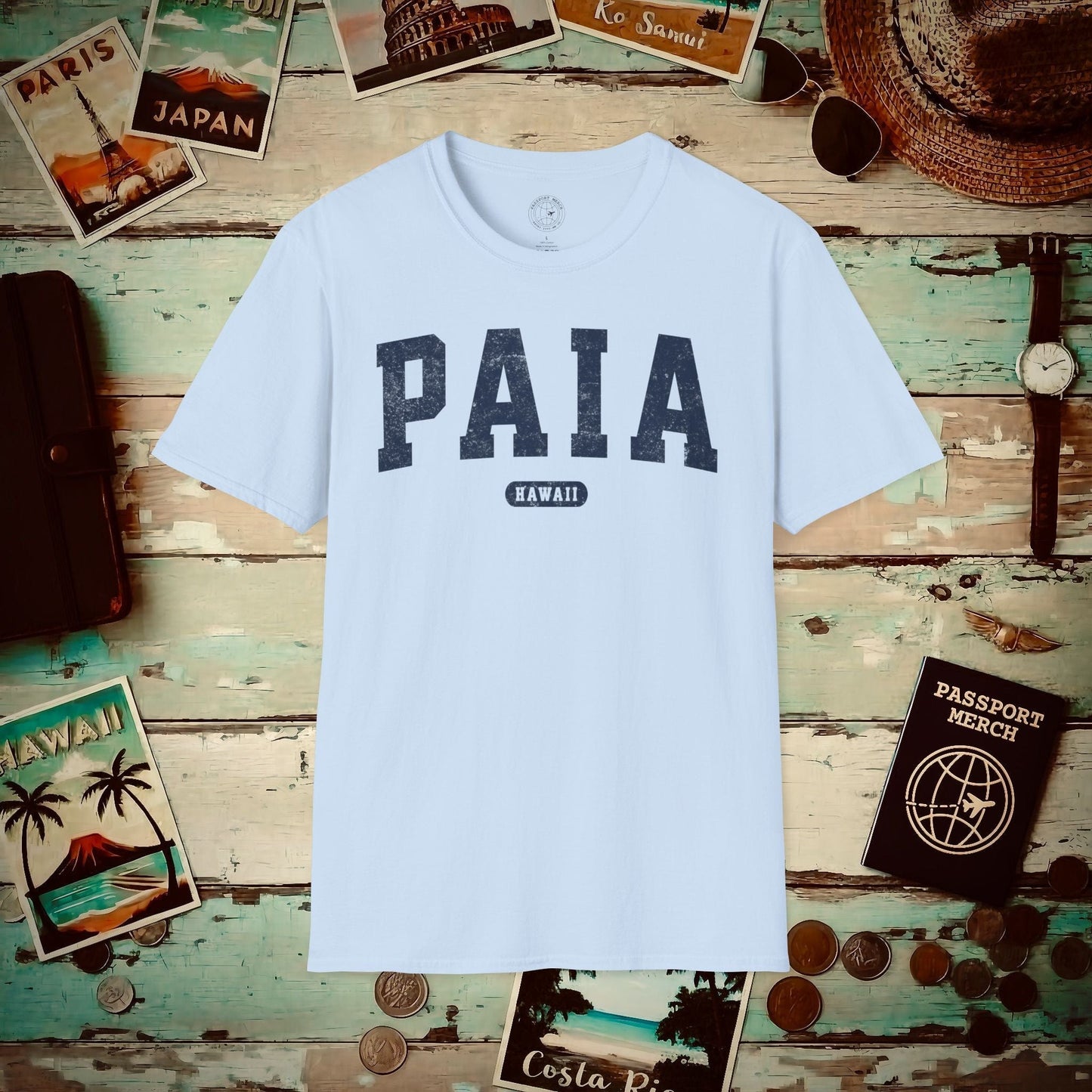 Classic Athletic, Paia, Hawaii (Fan Service) T-Shirt Light Blue / S
