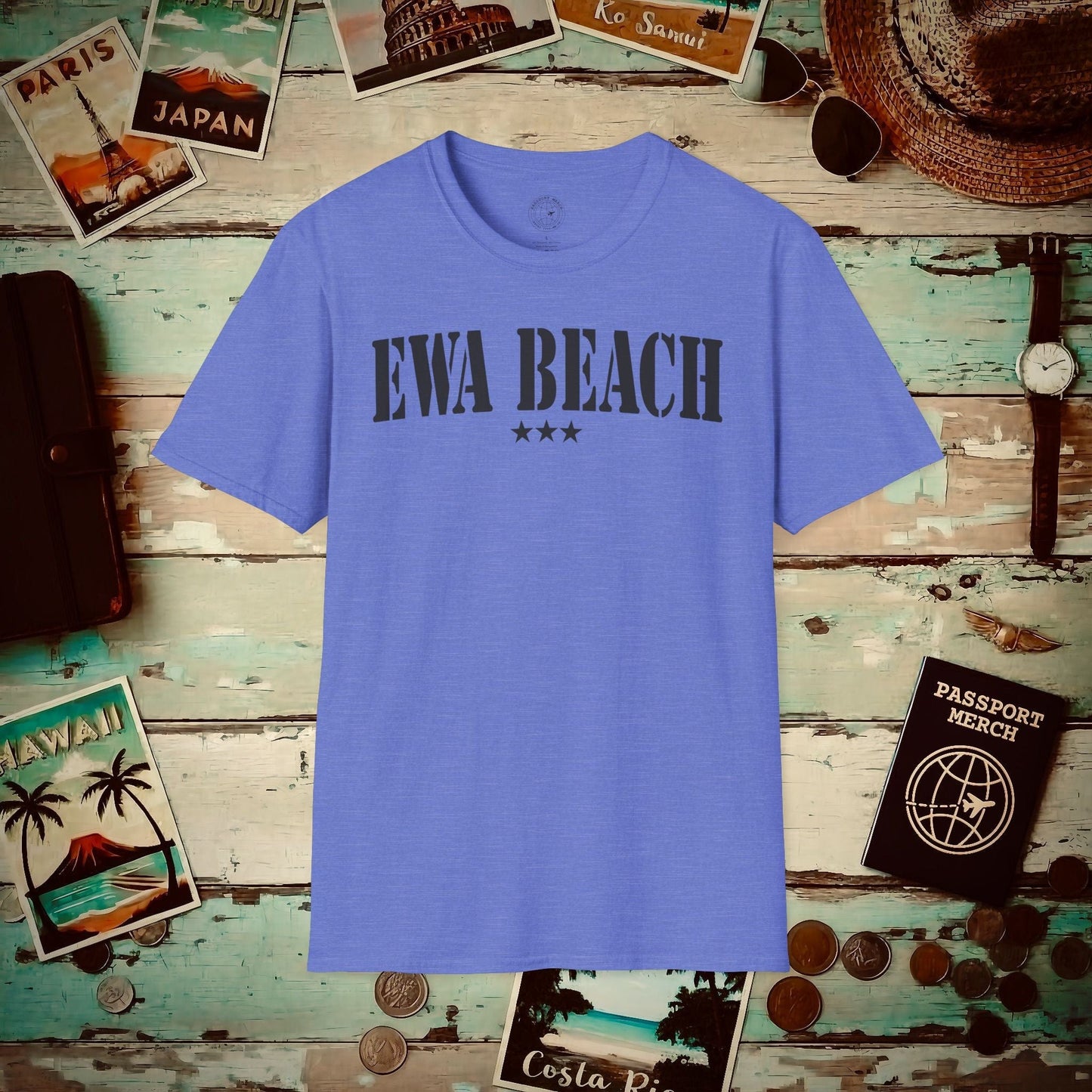 Classic Military, Ewa Beach, Hawaii T-Shirt Heather Royal / S