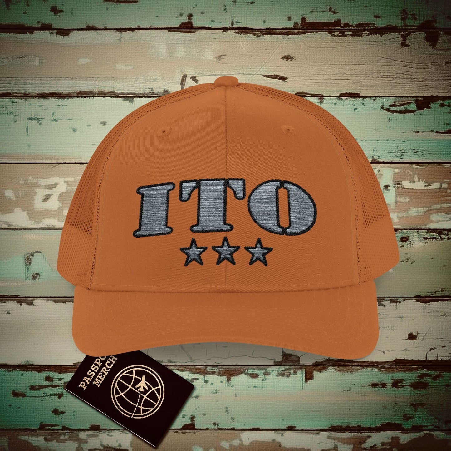 Classic Military, Hilo Hawaii Airport Code (ITO) Embroidered Trucker Hat Caramel / One size
