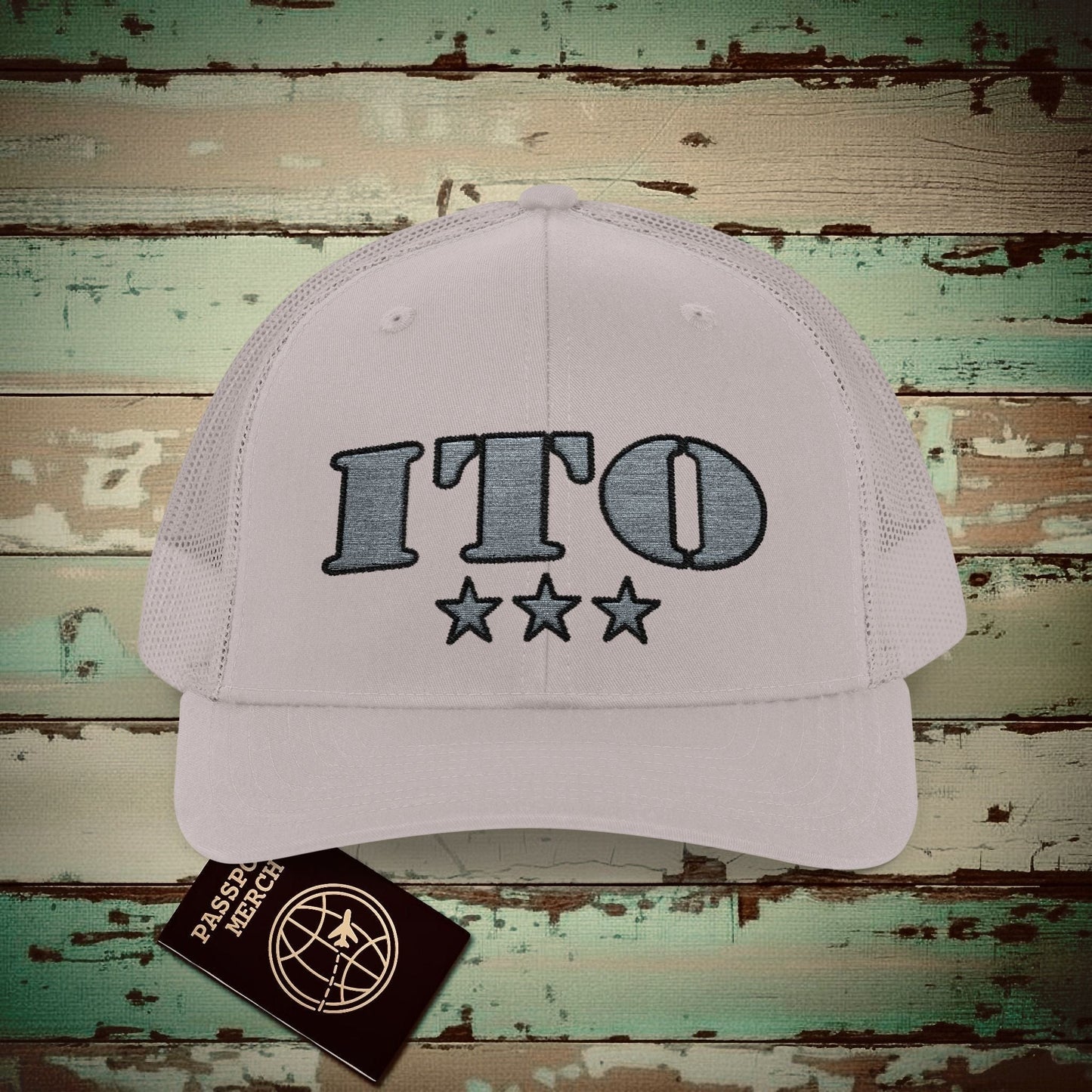 Classic Military, Hilo Hawaii Airport Code (ITO) Embroidered Trucker Hat Silver / One size