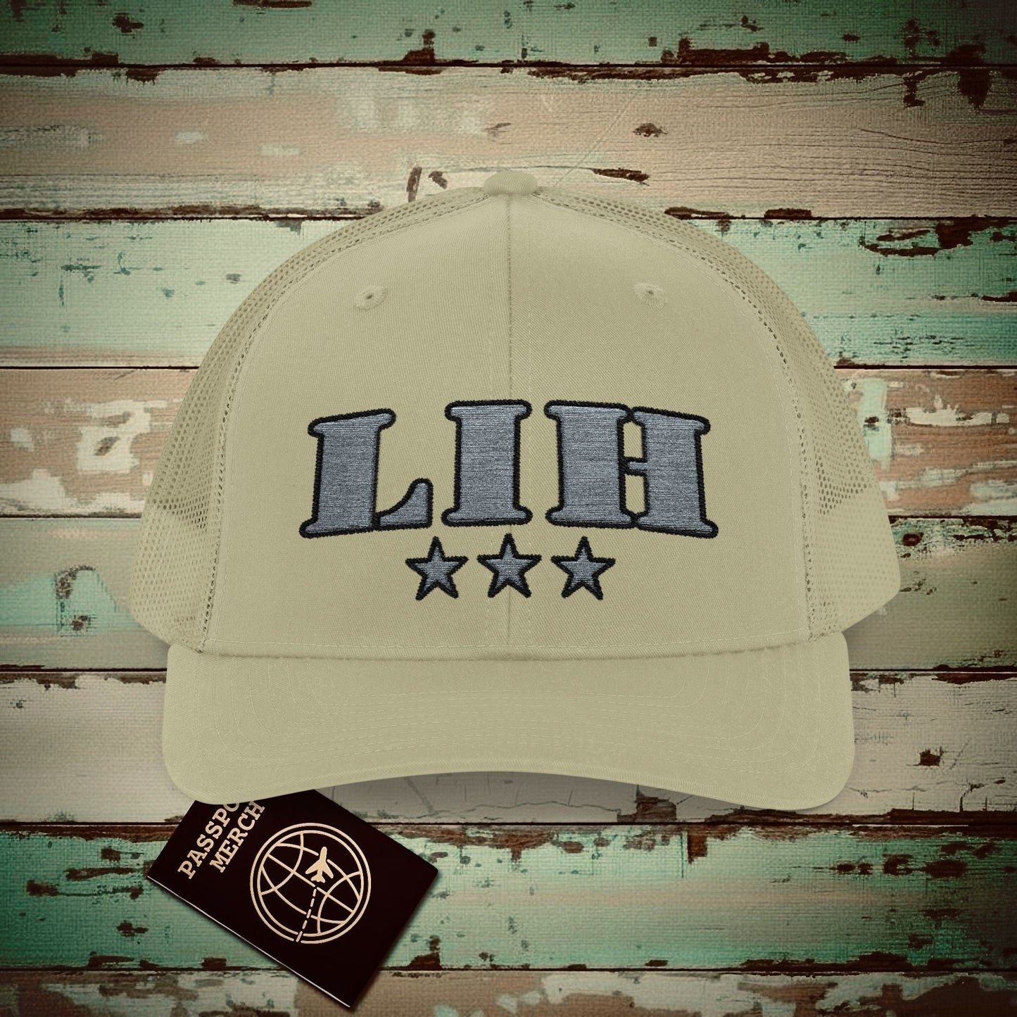 Classic Military, Lihue Hawaii Airport Code (LIH) Embroidered Trucker Hat Khaki / One size