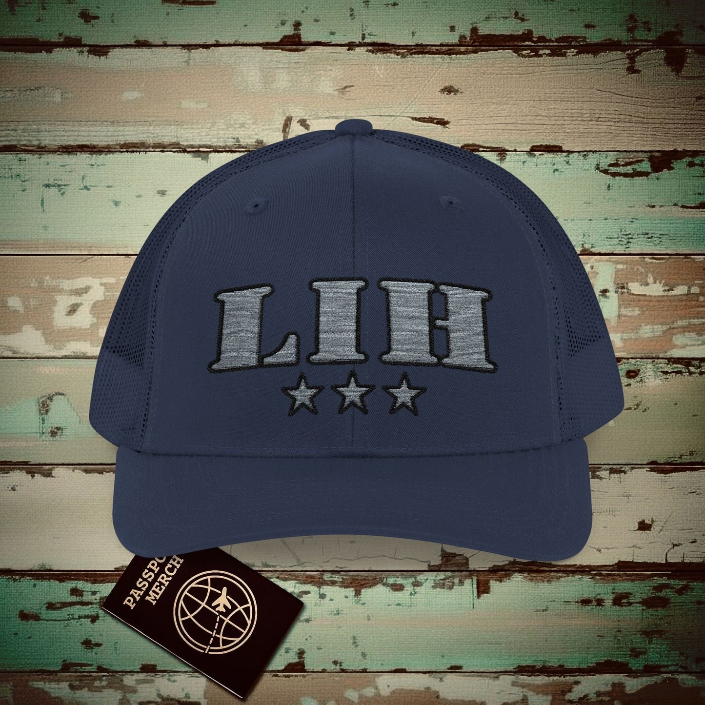 Classic Military, Lihue Hawaii Airport Code (LIH) Embroidered Trucker Hat Navy / One size