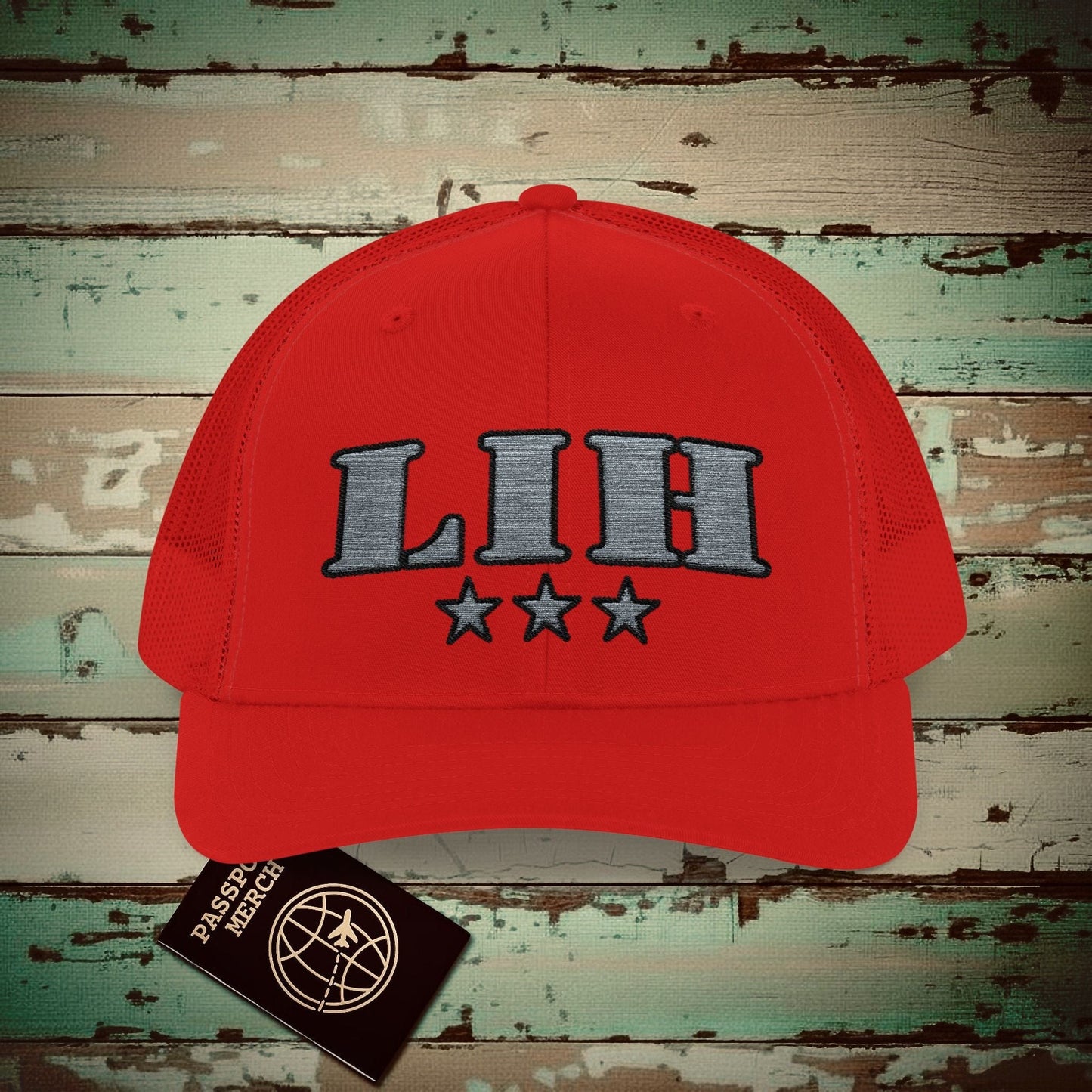 Classic Military, Lihue Hawaii Airport Code (LIH) Embroidered Trucker Hat Red / One size