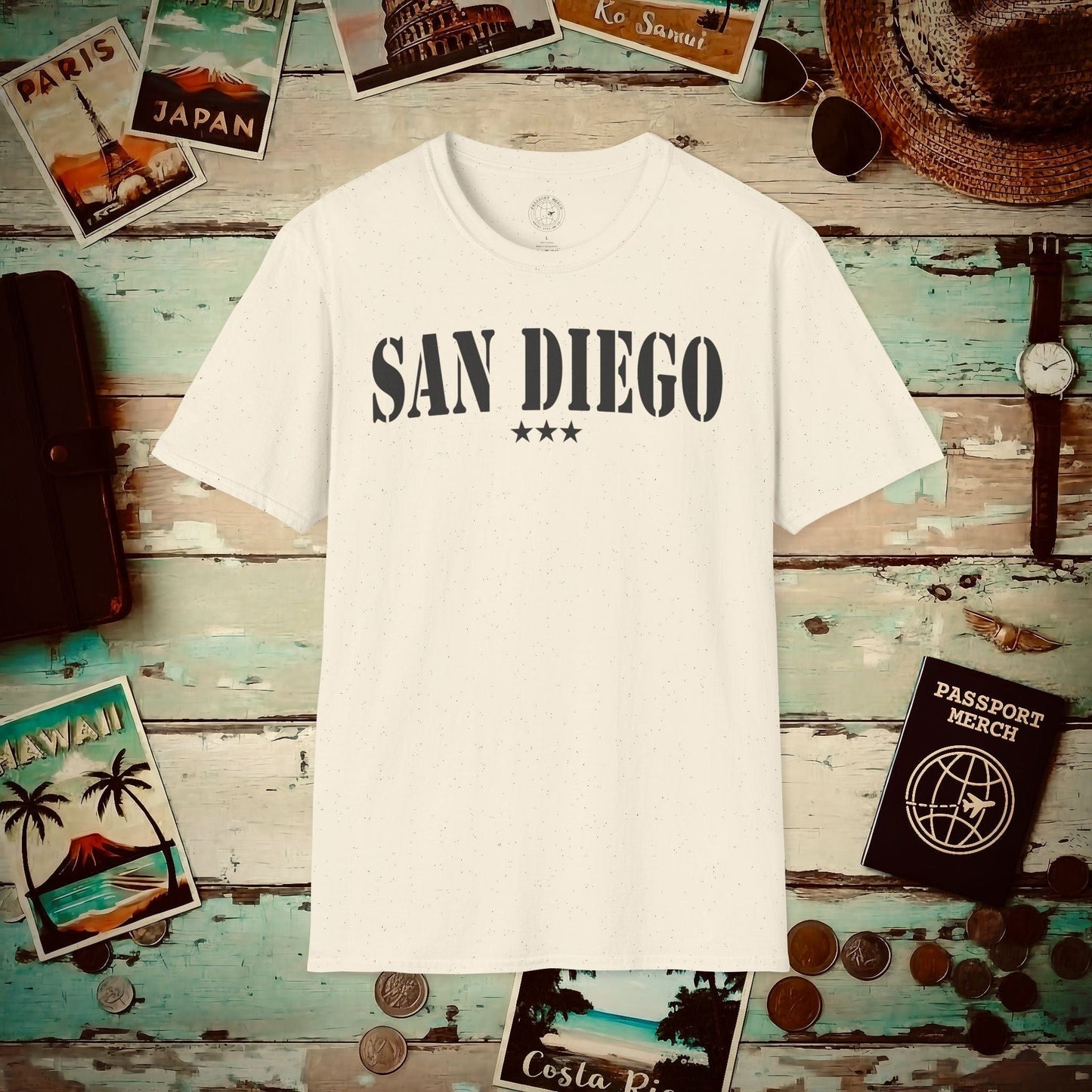 Classic Military, San Diego, California T-Shirt Natural / S