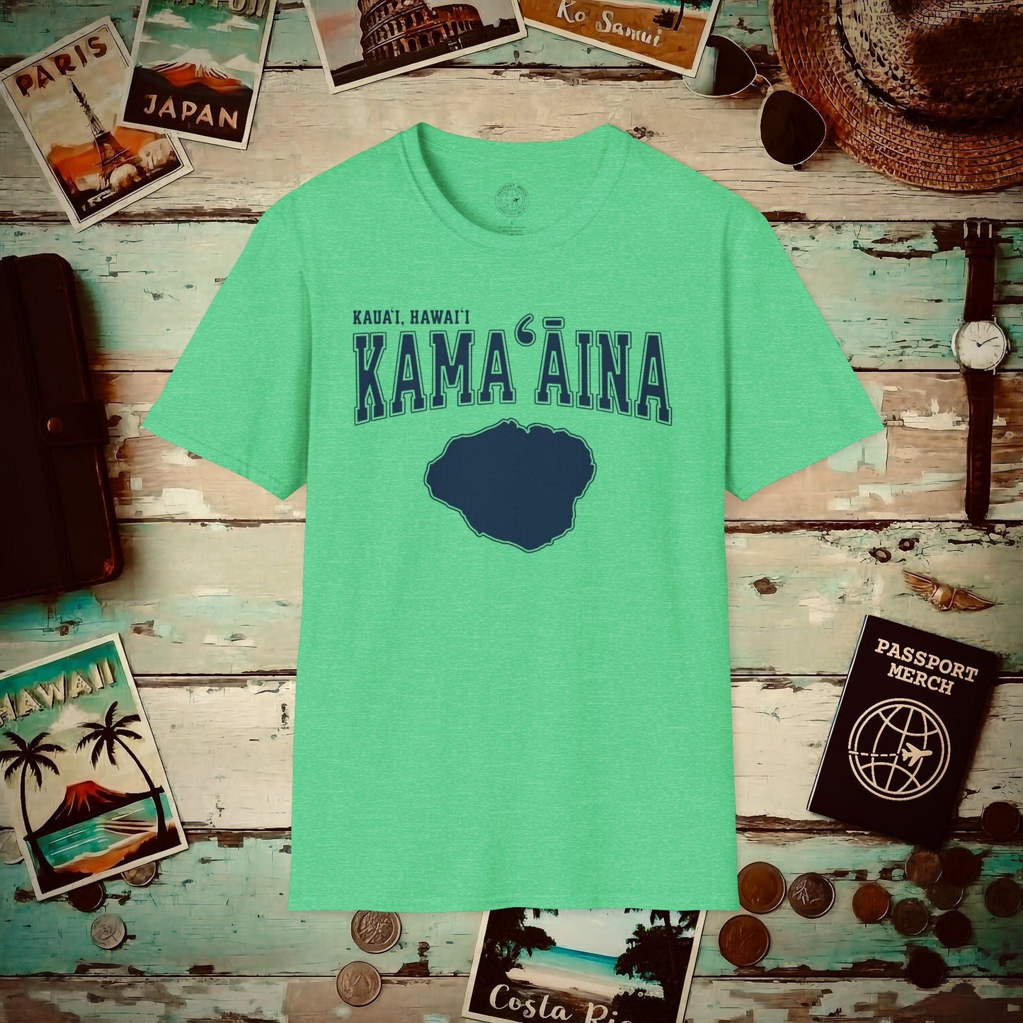 Classic University (Kamaaina Edition), Kauai, Hawaii T-Shirt Heather Irish Green / S
