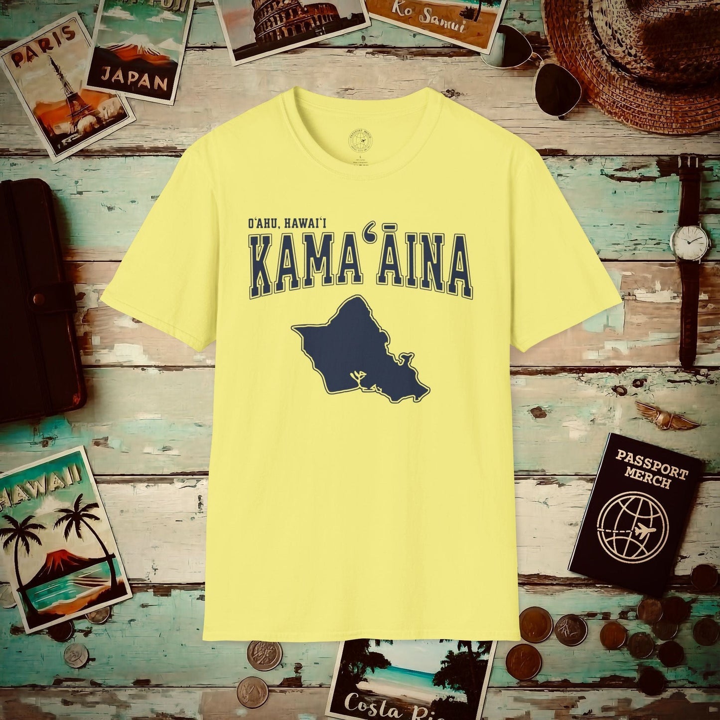 Classic University (Kamaaina Edition), Oahu, Hawaii T-Shirt Cornsilk / S