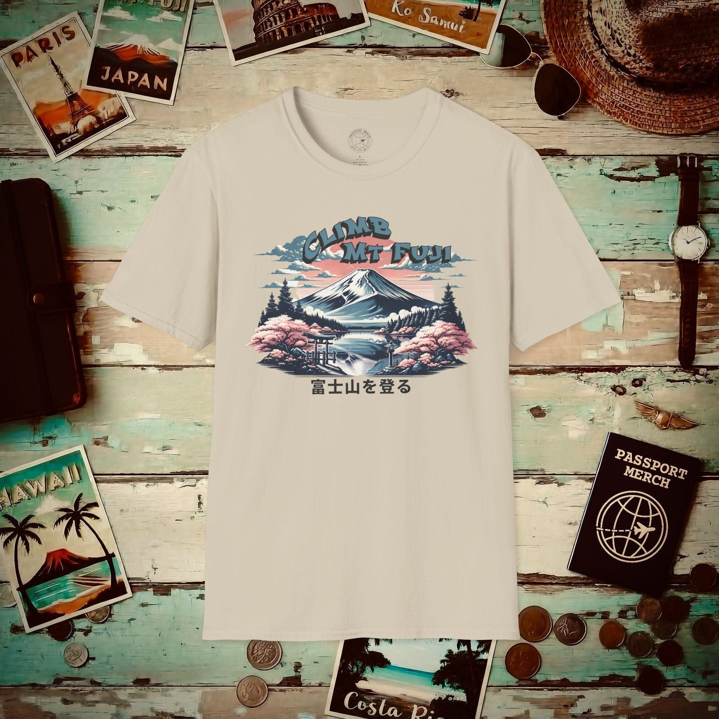 Climb Mount Fuji Japan T-Shirt Sand / S