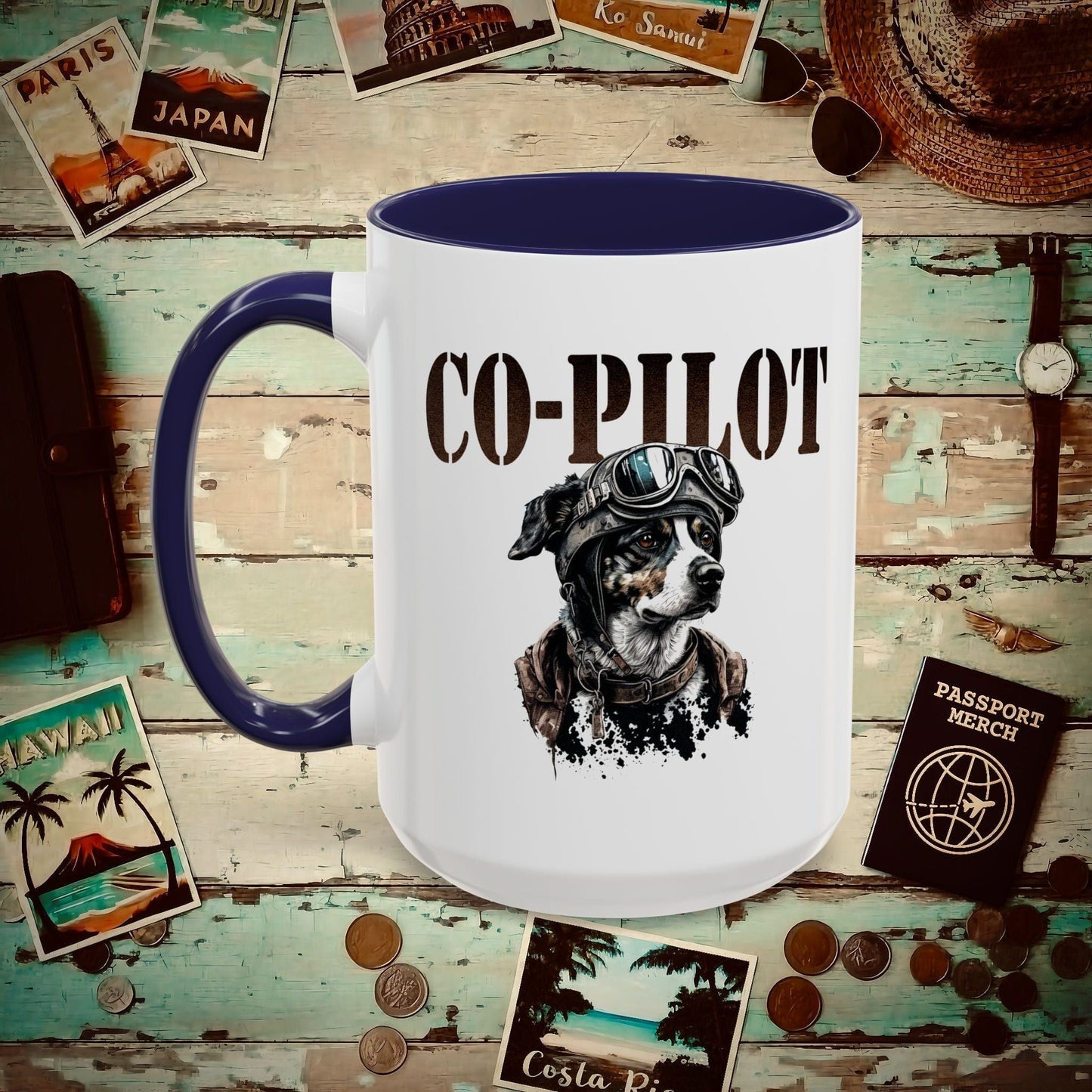 Co-Pilot Aviator Dog 15oz Mug Navy / 15oz
