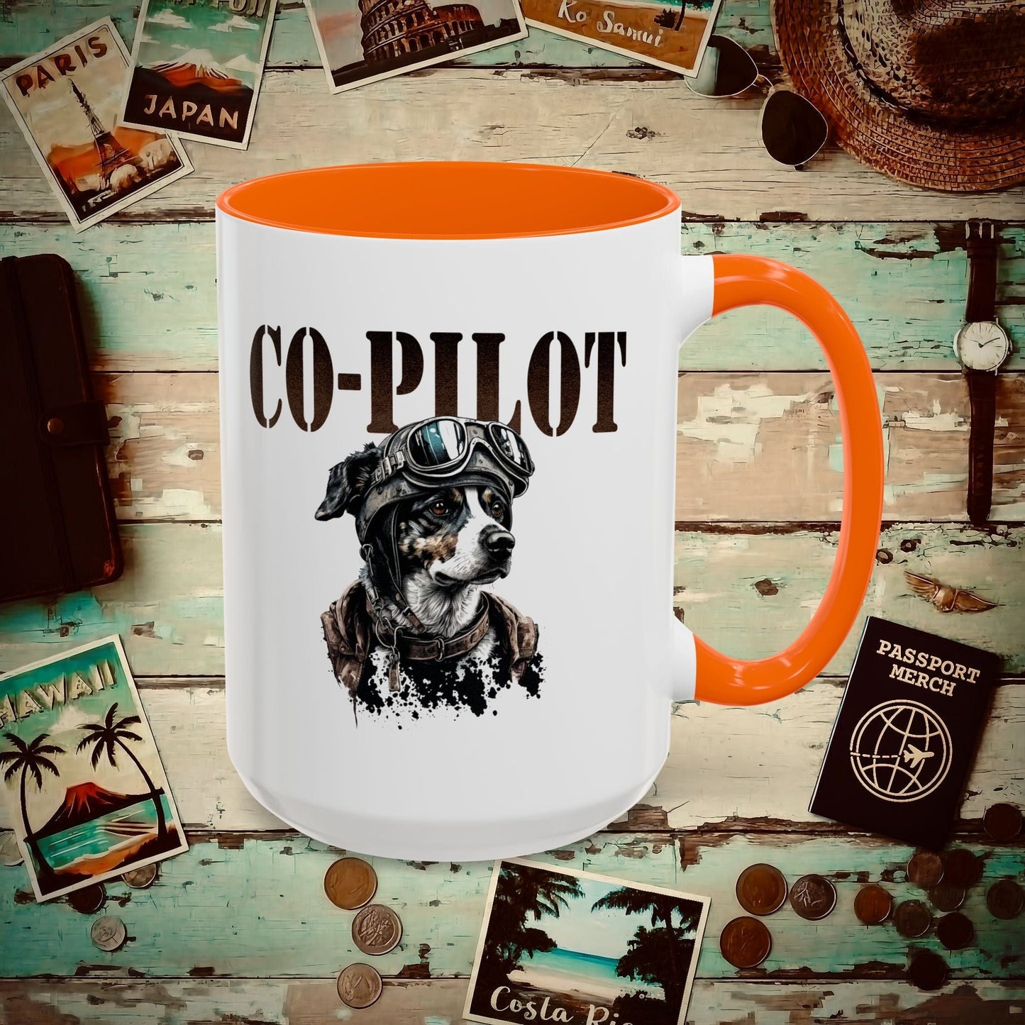 Co-Pilot Aviator Dog 15oz Mug Orange / 15oz