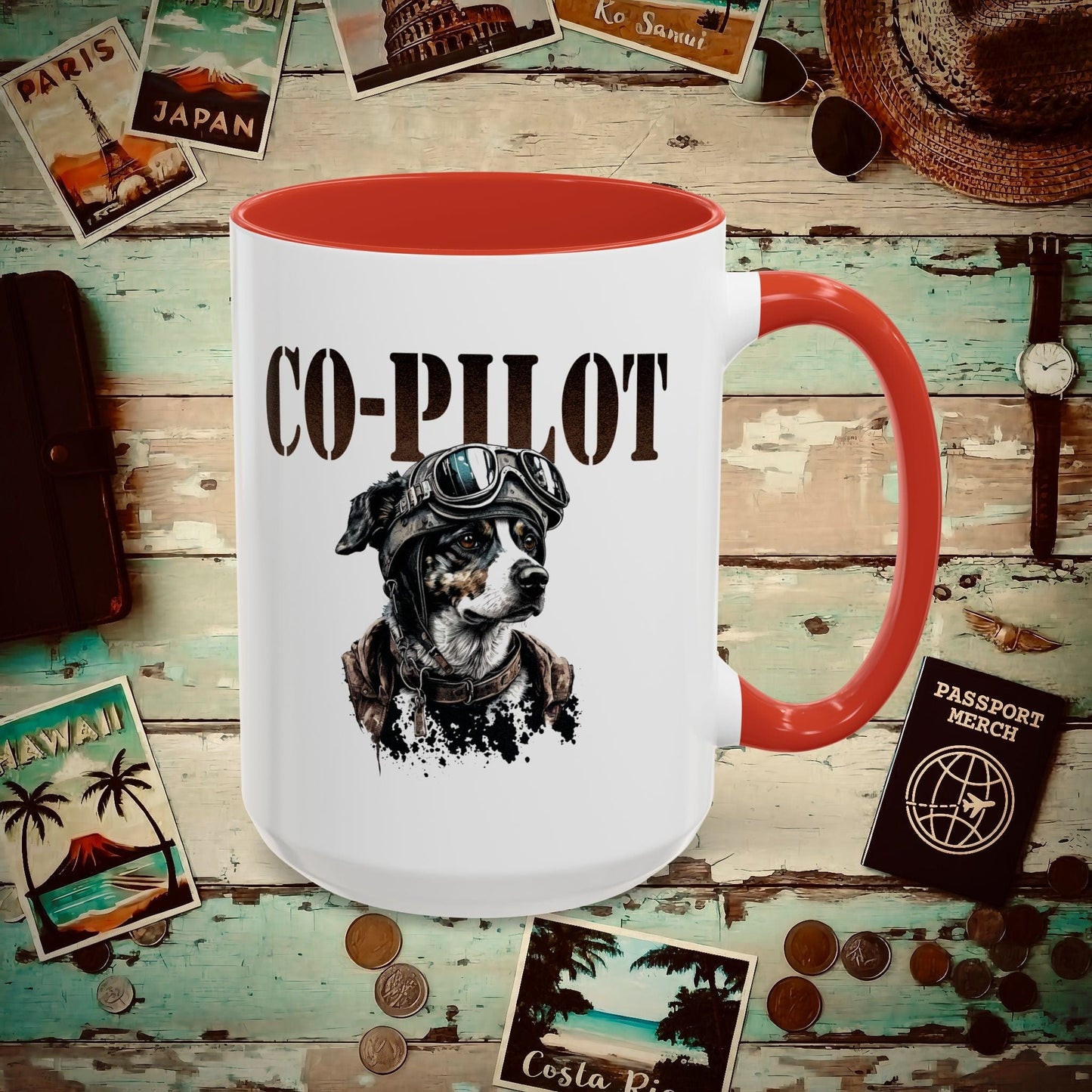 Co-Pilot Aviator Dog 15oz Mug Red / 15oz
