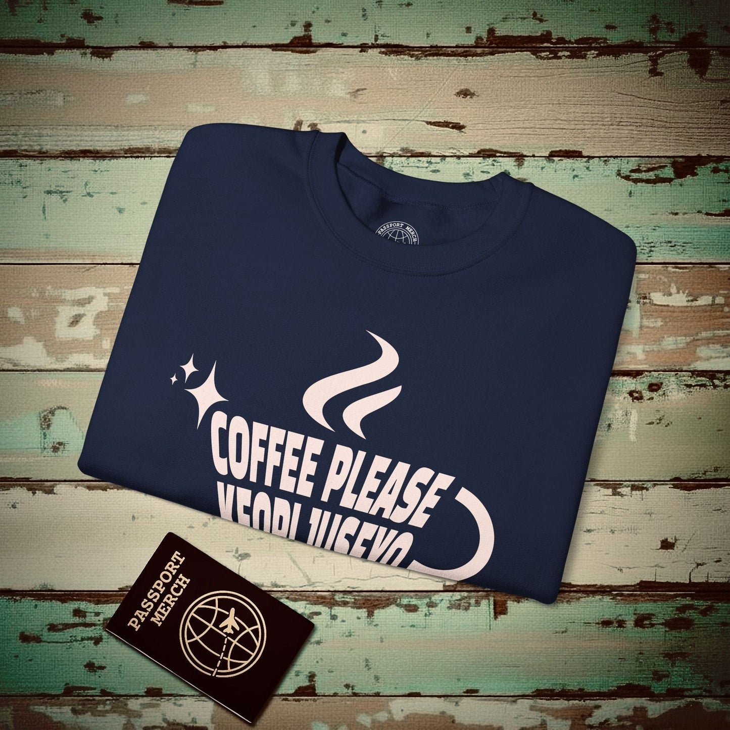 Coffee Please. Keopi Juseyo. Korea Crewneck Navy / S