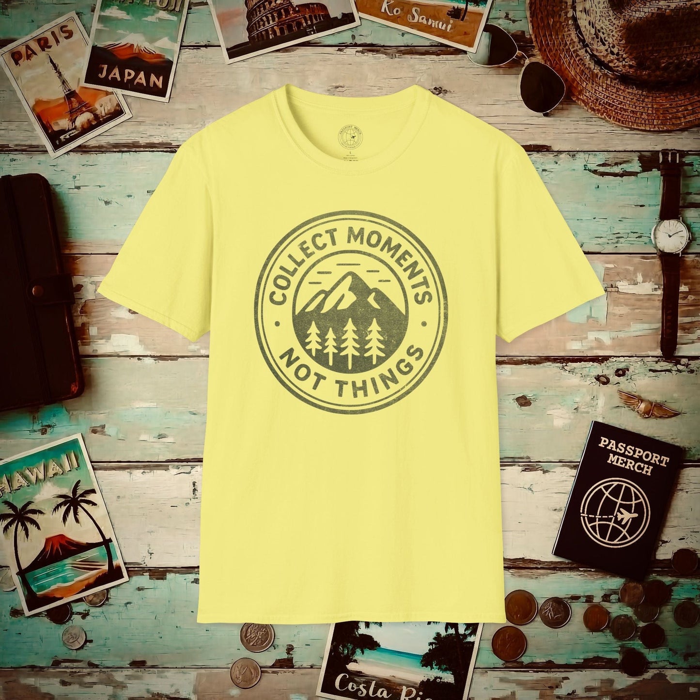 Collect Moments Not Things Vintage T-Shirt Cornsilk / S