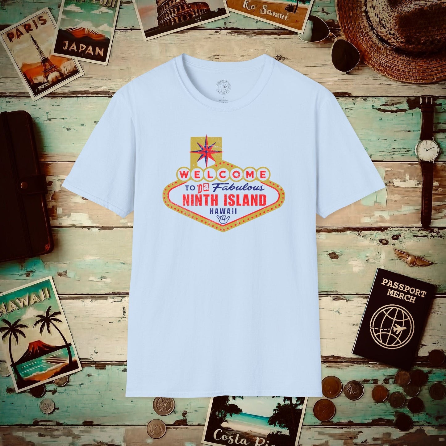 Da Fabulous Ninth Island, Hawaii (and Nevada) T-Shirt Light Blue / S