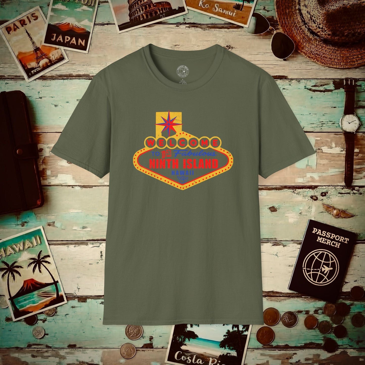 Da Fabulous Ninth Island, Hawaii (and Nevada) T-Shirt Military Green / S