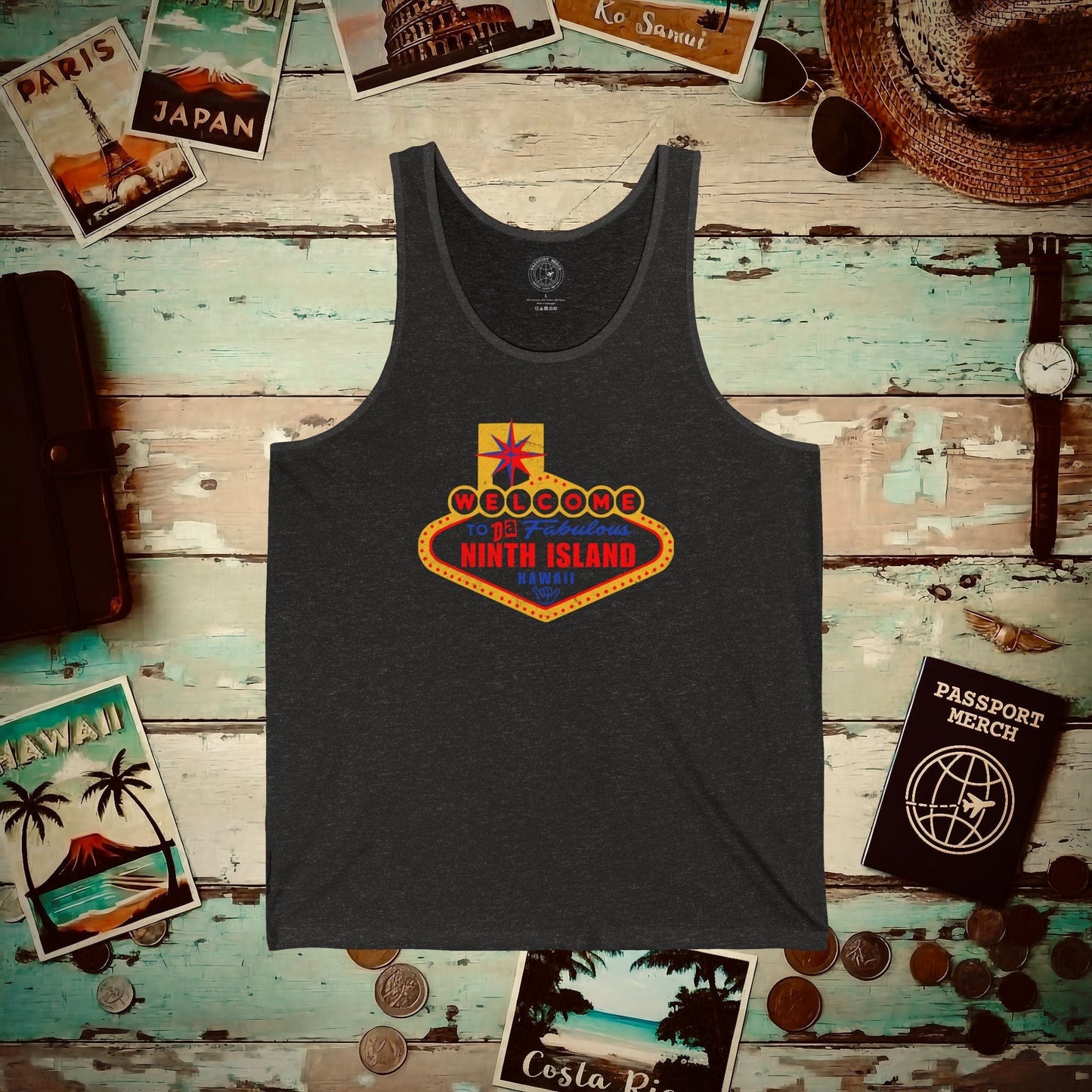 Da Fabulous Ninth Island, Hawaii (and Nevada) Tank Top Charcoal Black TriBlend / XS