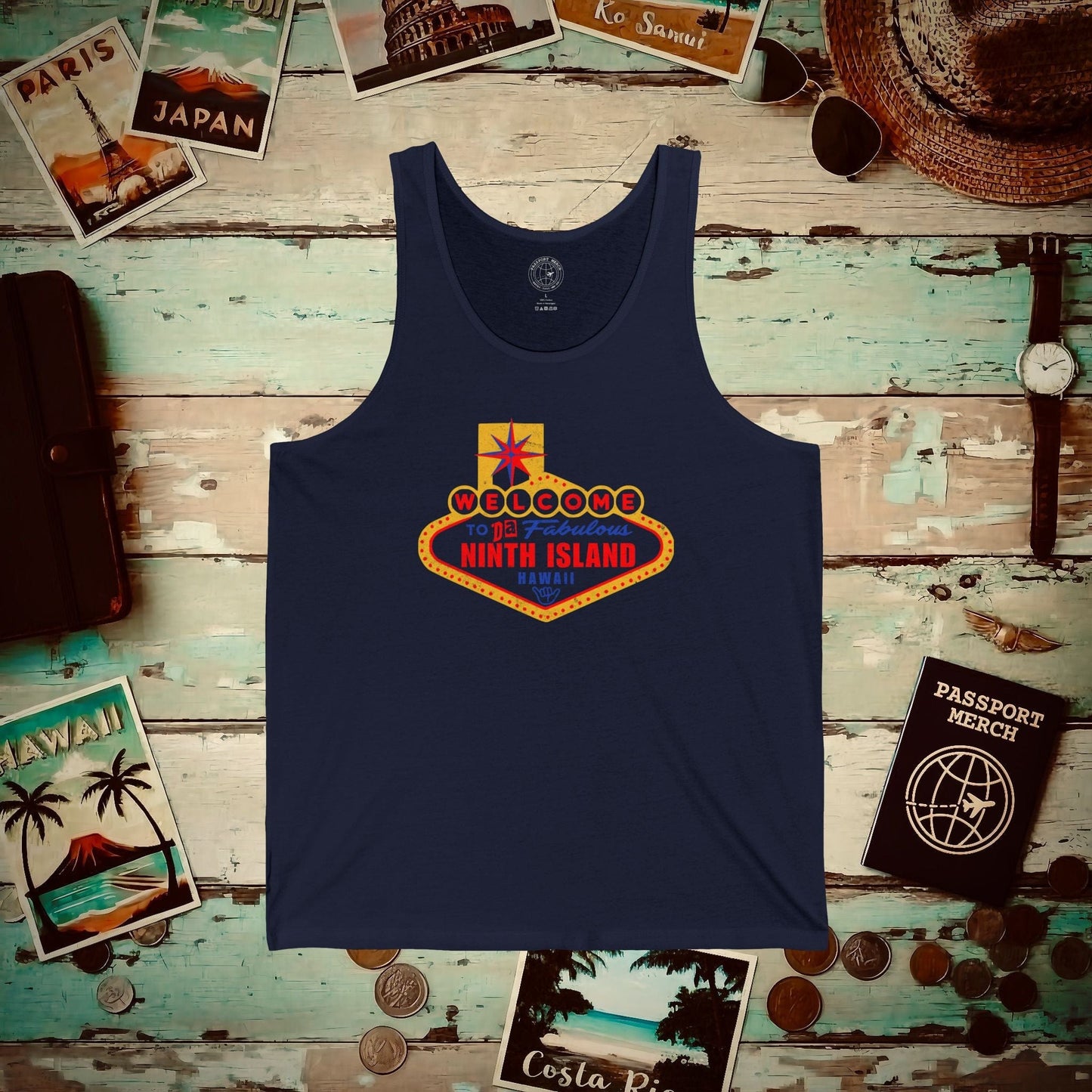 Da Fabulous Ninth Island, Hawaii (and Nevada) Tank Top Navy / XS