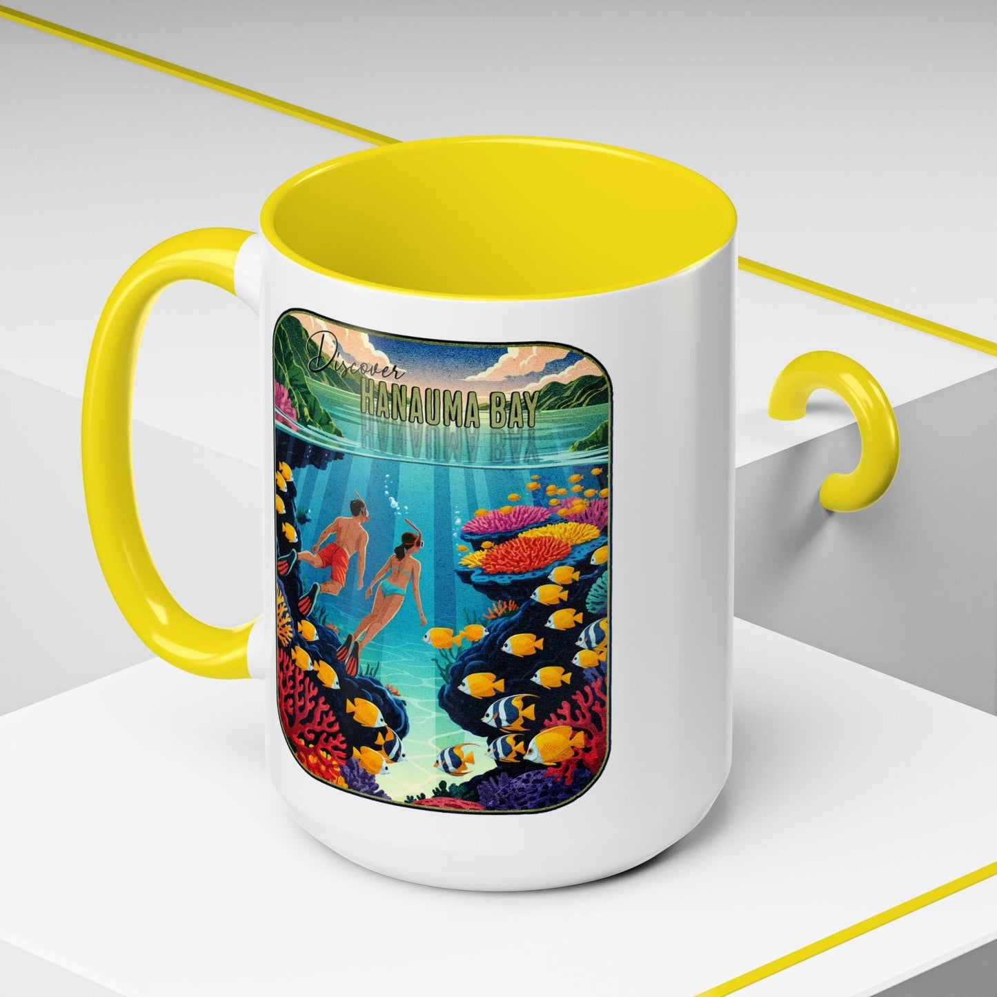 Discover Hanauma Bay, Hawaii 15oz Mug Yellow / 15oz