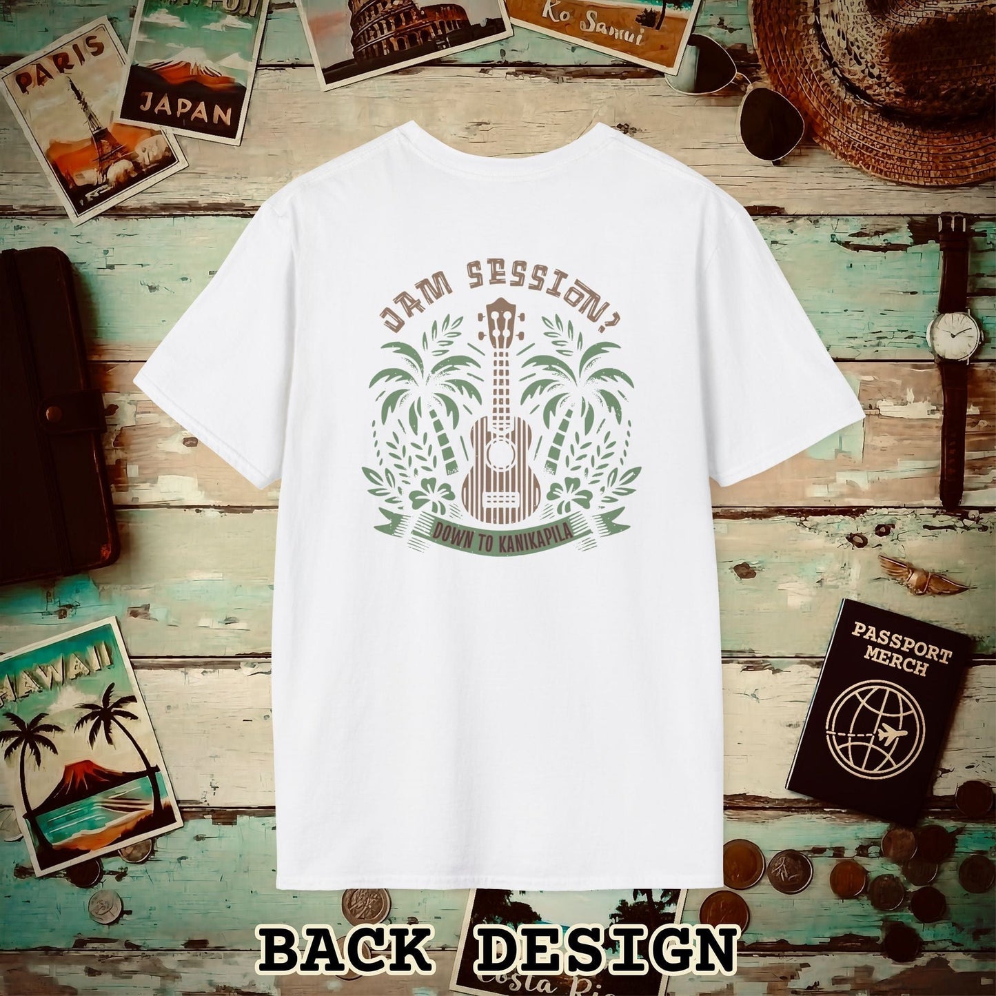 Down To Kanikapila, Hawaii, Back Print T-Shirt White / S