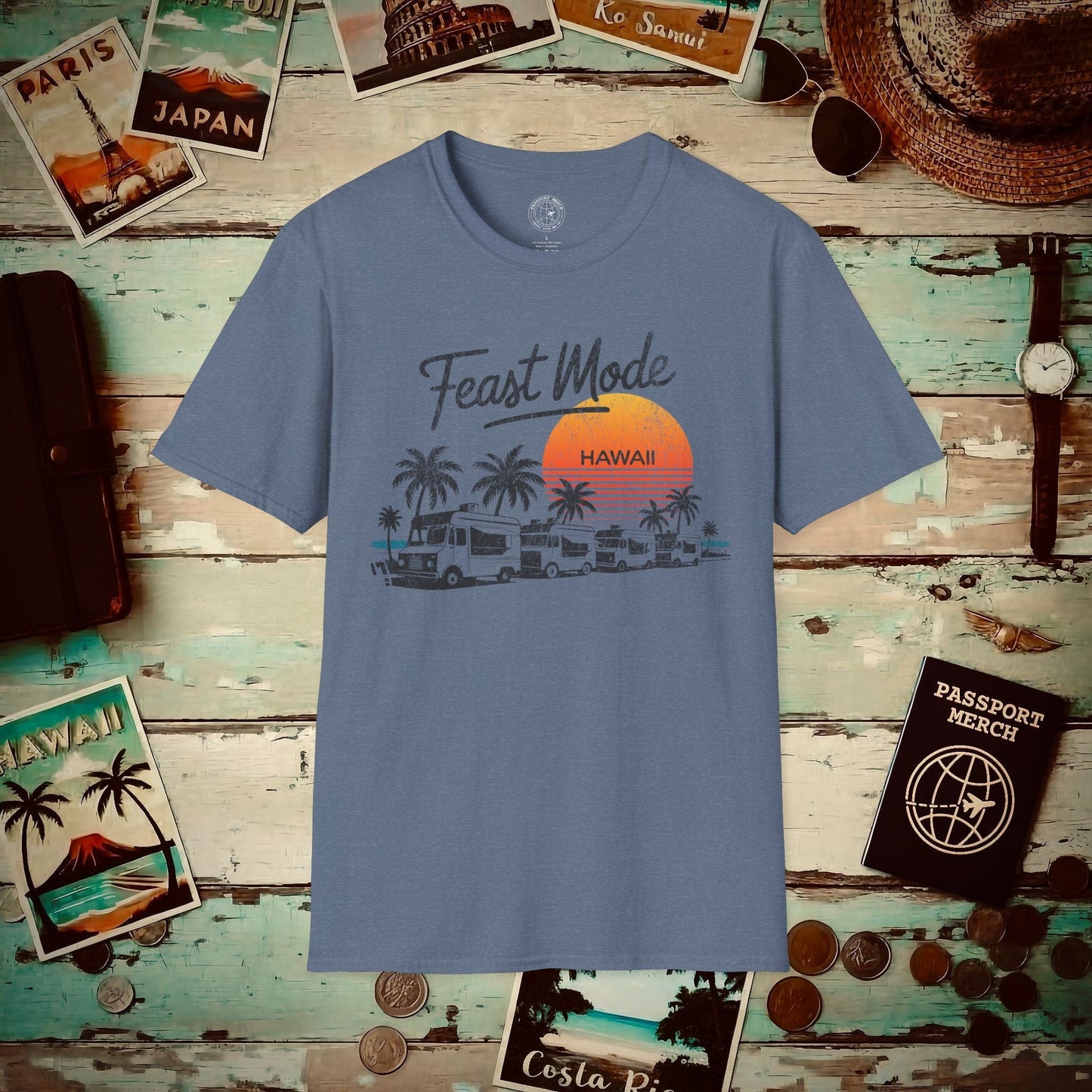 Food Truck Feast Mode, Hawaii T-Shirt Heather Indigo / S