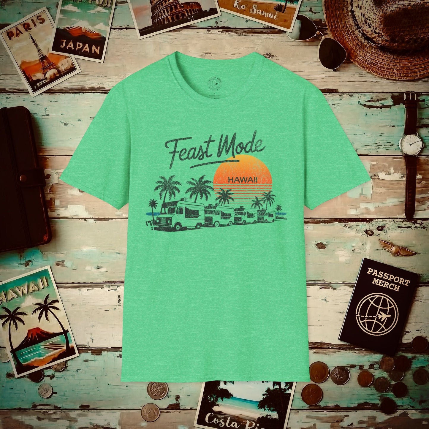 Food Truck Feast Mode, Hawaii T-Shirt Heather Irish Green / S