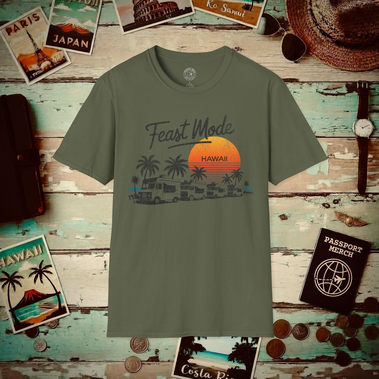 Food Truck Feast Mode, Hawaii T-Shirt Military Green / S