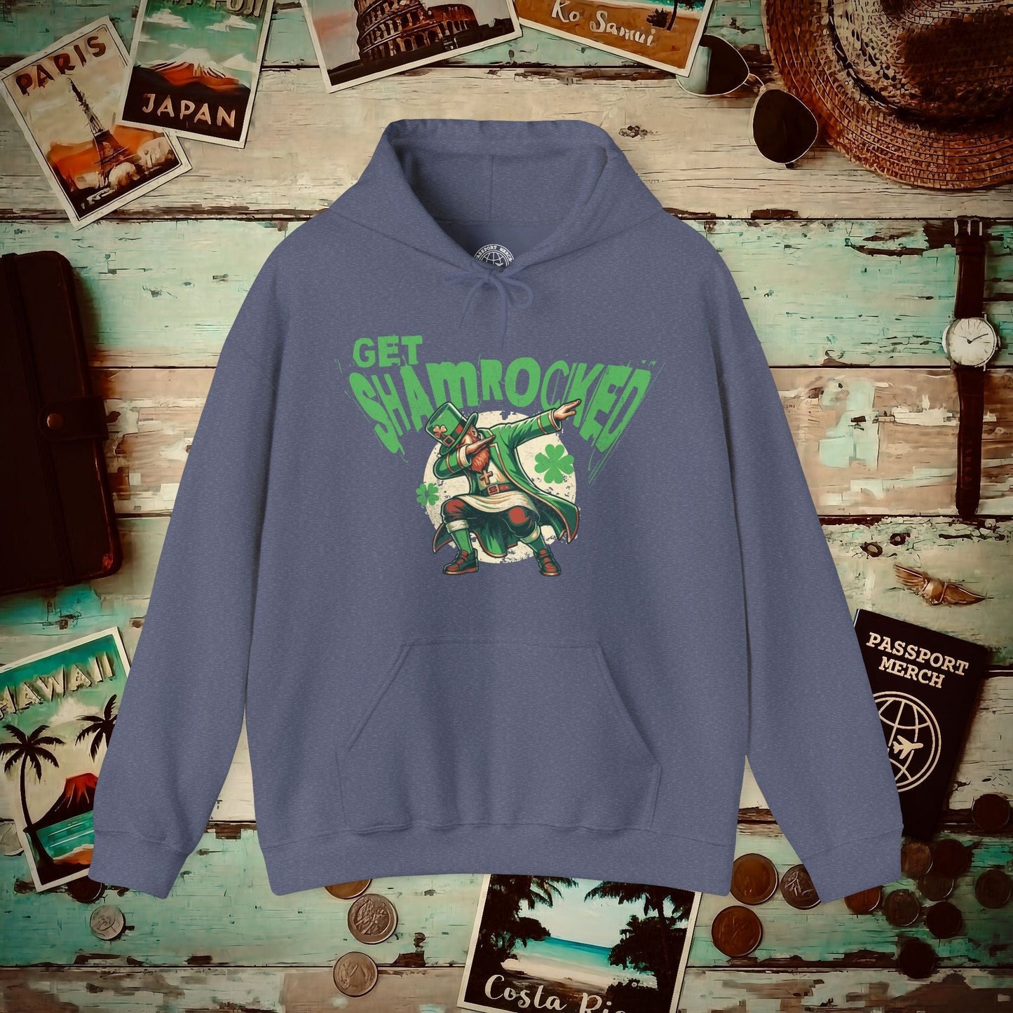 Get Shamrocked, Ireland Hoodie Heather Navy / S